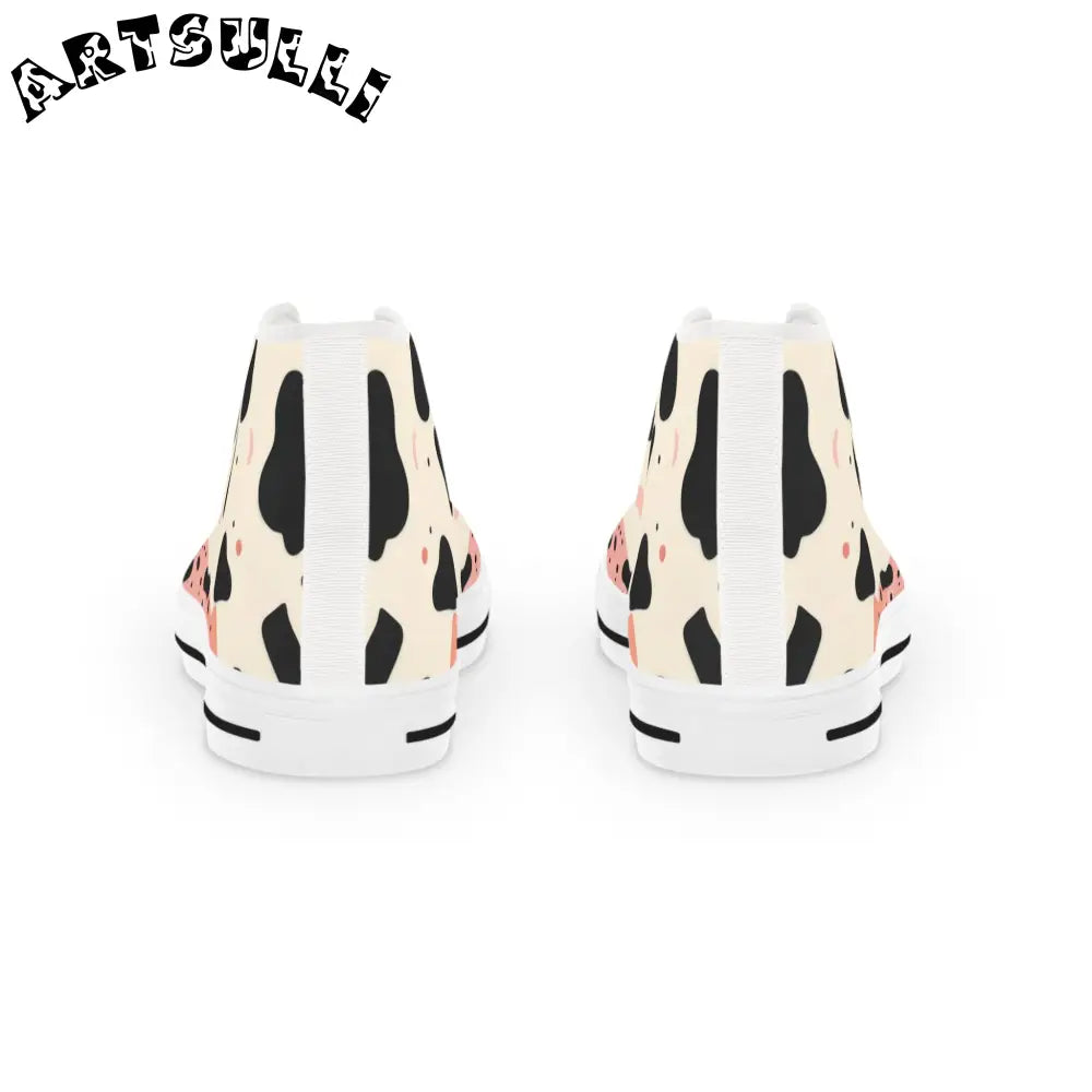 Organic Cow Print Breathable Polyester Canvas Sneakers, Artsulli - Art is Long, Life is Short, Shoes, , , , , , , 
