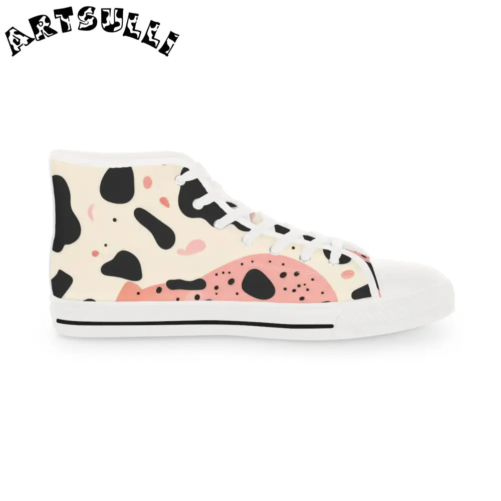 Organic Cow Print Breathable Polyester Canvas Sneakers, Artsulli - Art is Long, Life is Short, Shoes, , , , , , , 