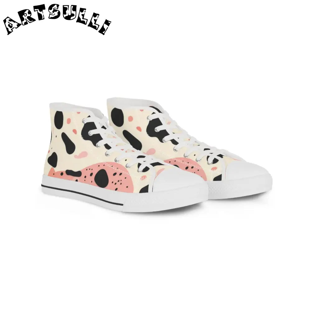 Organic Cow Print Breathable Polyester Canvas Sneakers, Artsulli - Art is Long, Life is Short, Shoes, Size, US 5, Color, White sole, , , 85250071118513