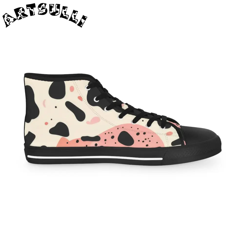 Organic Cow Print Breathable Polyester Canvas Sneakers, Artsulli - Art is Long, Life is Short, Shoes, , , , , , , 