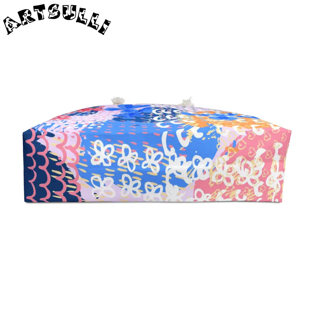 Oversized Floral Weekender Tote, Artsulli - Art is Long, Life is Short, Bags, , , , , , , 