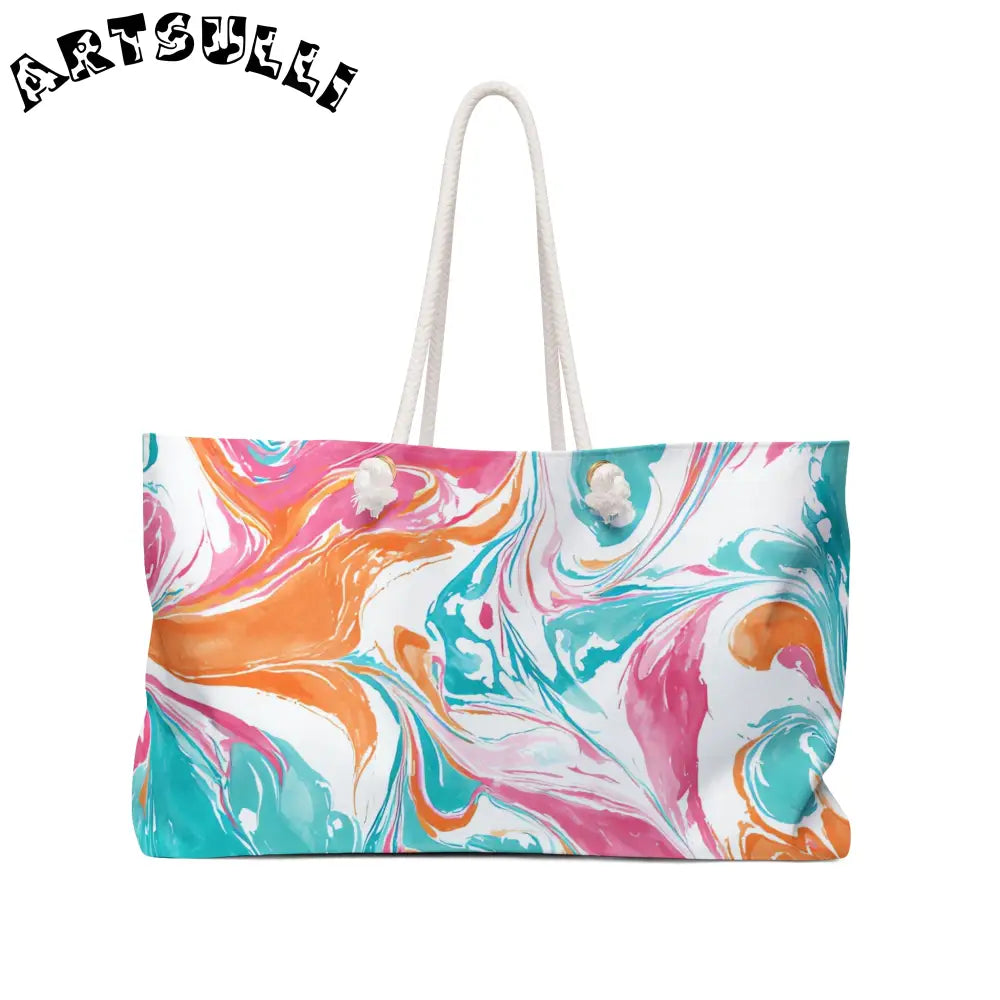 Oversized Patterned Weekender Tote, Artsulli - Art is Long, Life is Short, Bags, Size, 24" × 13", , , , , 10051543194293032502