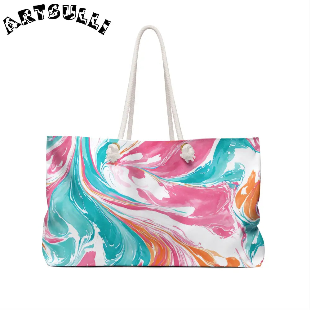 Oversized Patterned Weekender Tote, Artsulli - Art is Long, Life is Short, Bags, , , , , , , 
