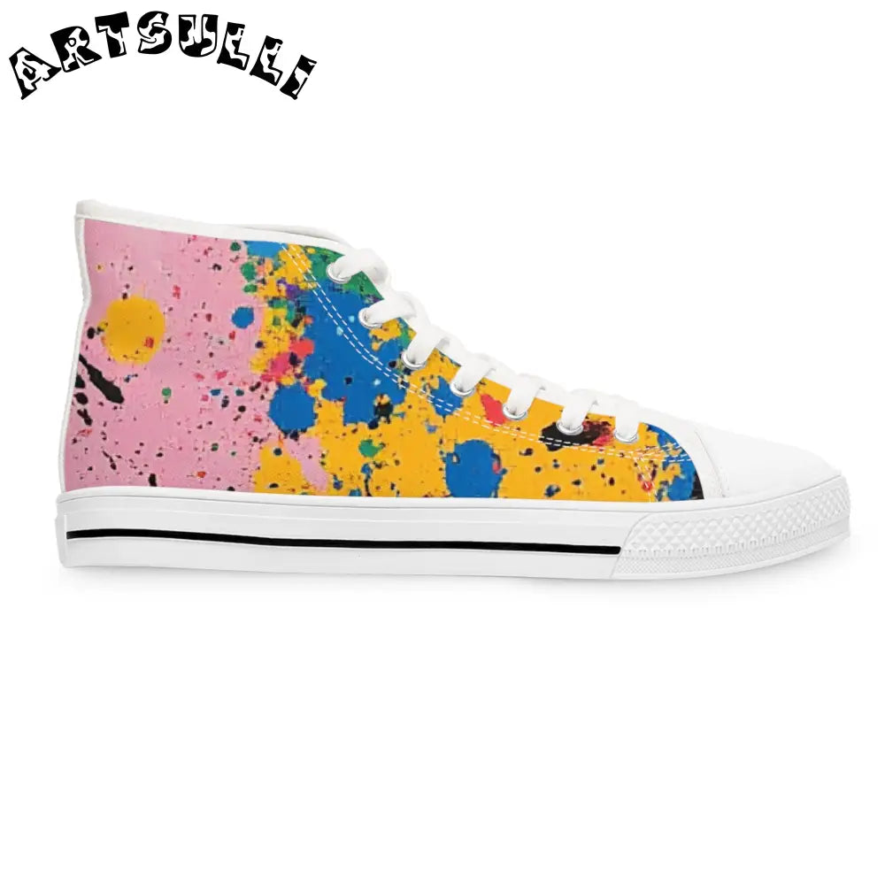Paint Splatter Womens High Breathable Polyester Canvas Sneakers, Artsulli - Art is Long, Life is Short, Shoes, , , , , , , 