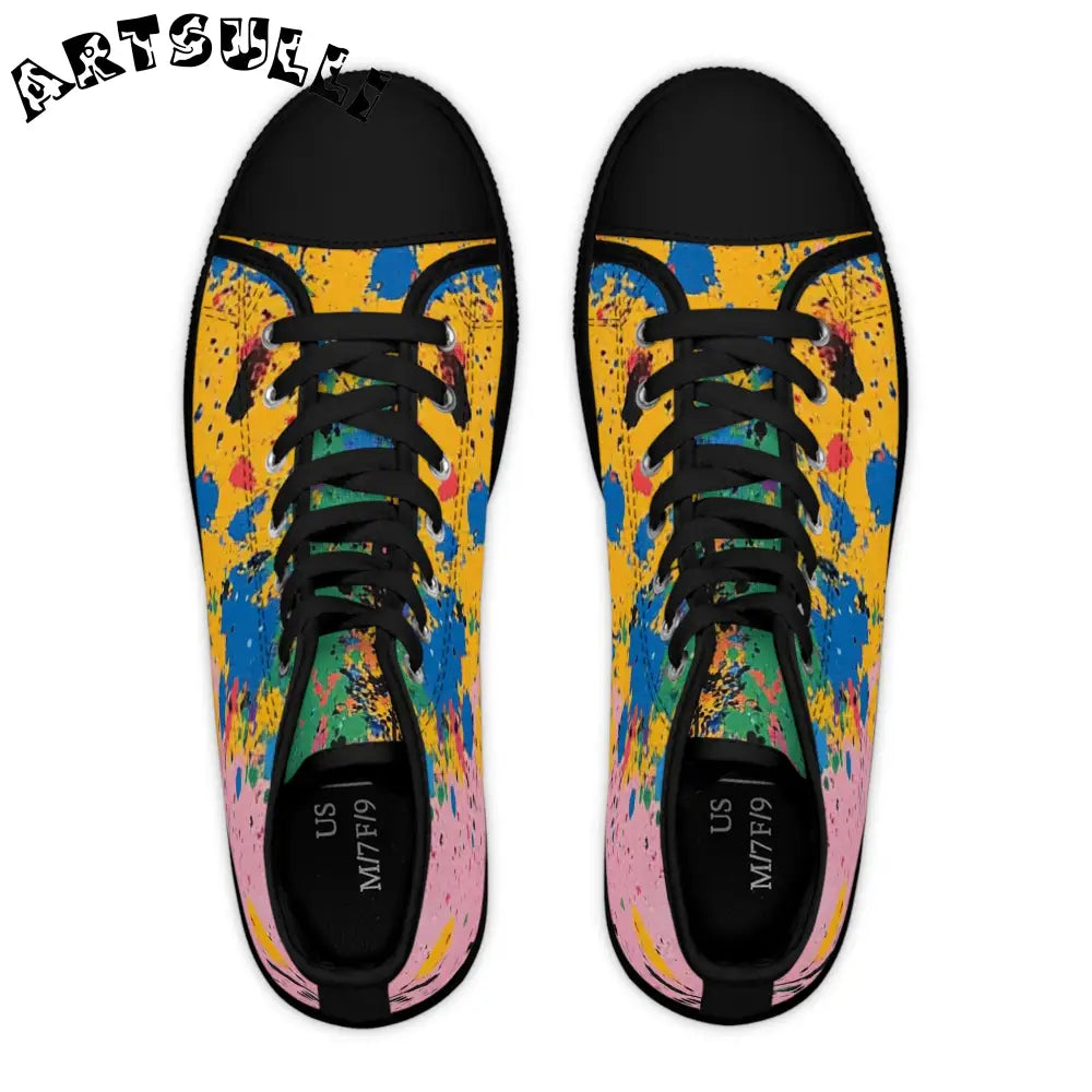 Paint Splatter Womens High Breathable Polyester Canvas Sneakers, Artsulli - Art is Long, Life is Short, Shoes, , , , , , , 