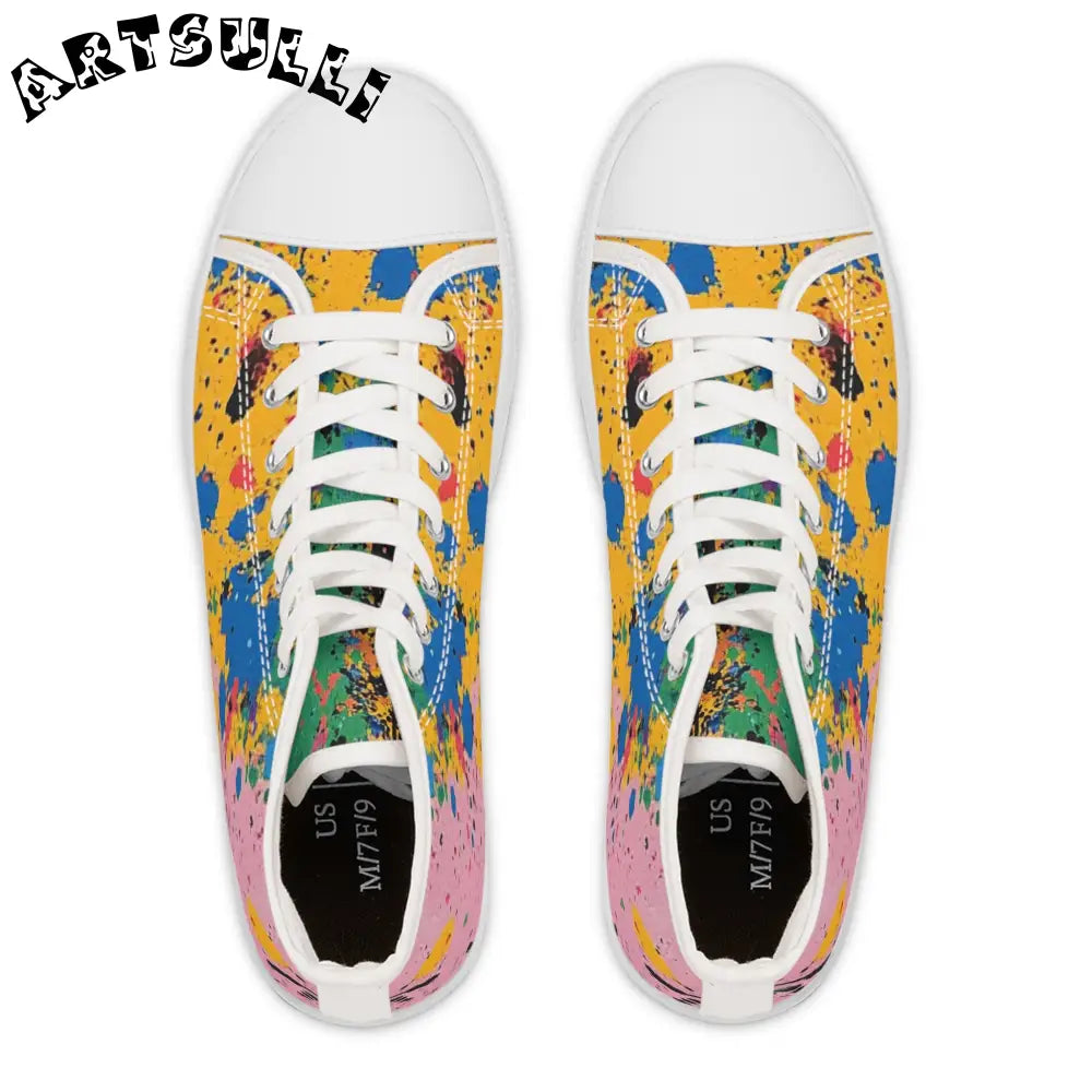 Paint Splatter Womens High Breathable Polyester Canvas Sneakers, Artsulli - Art is Long, Life is Short, Shoes, , , , , , , 