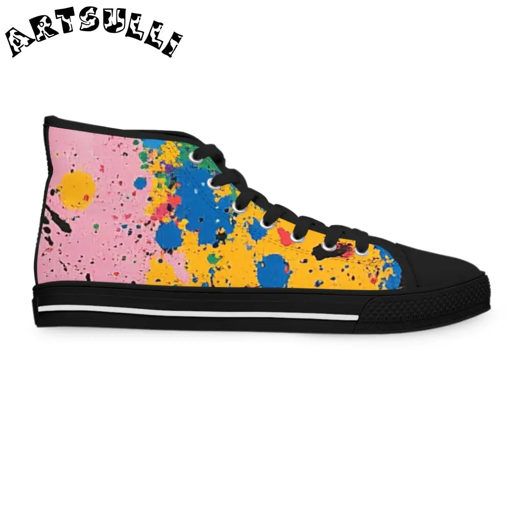 Paint Splatter Womens High Breathable Polyester Canvas Sneakers, Artsulli - Art is Long, Life is Short, Shoes, , , , , , , 