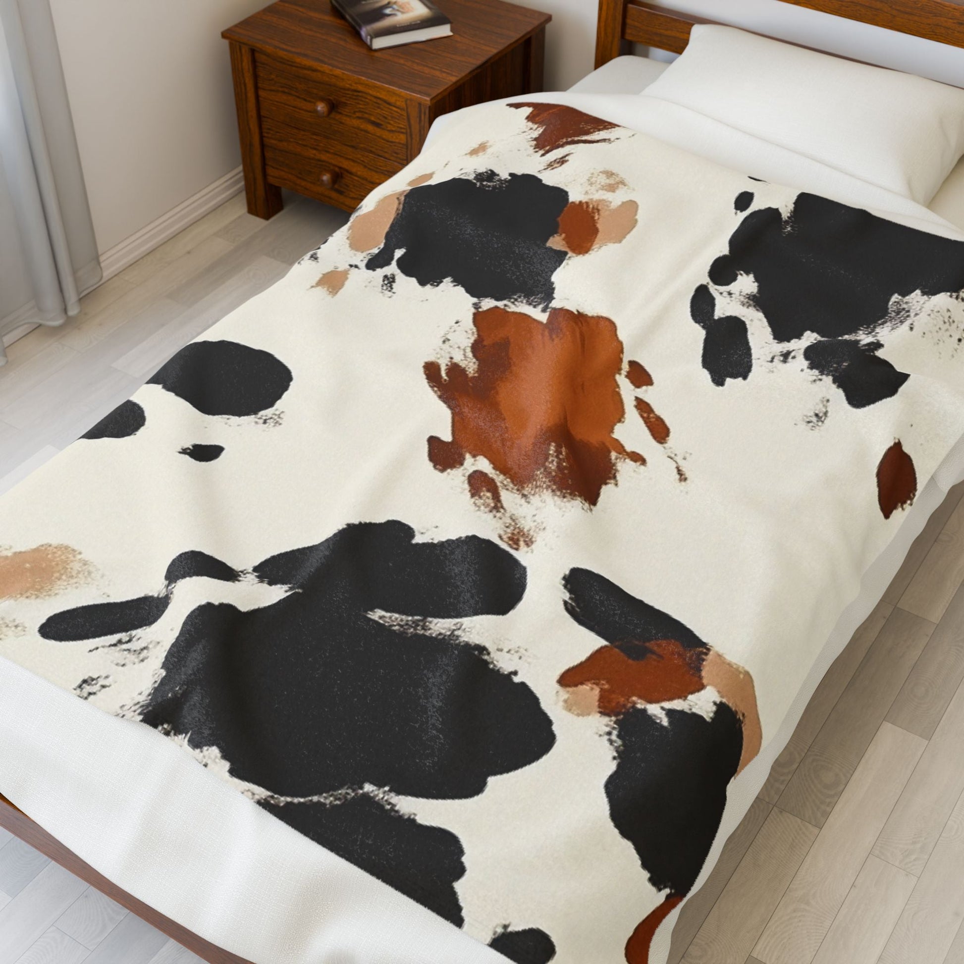 Painterly Cowhide Velveteen Blanket, Artsulli - Art is Long, Life is Short, All Over Prints, , , , , , , 