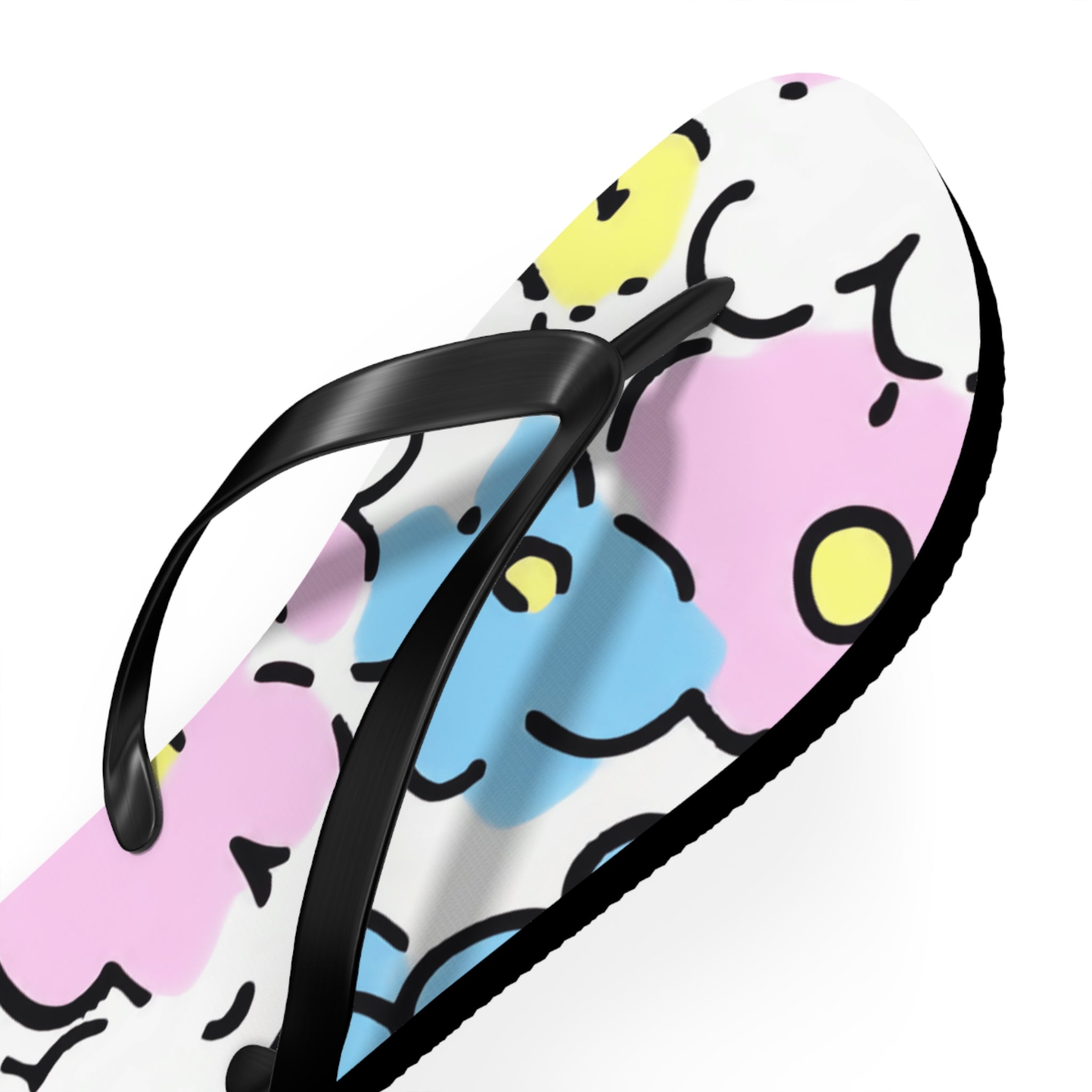 Pastel Abstract Floral Flip Flops, Artsulli - Art is Long, Life is Short, Shoes, , , , , , , 