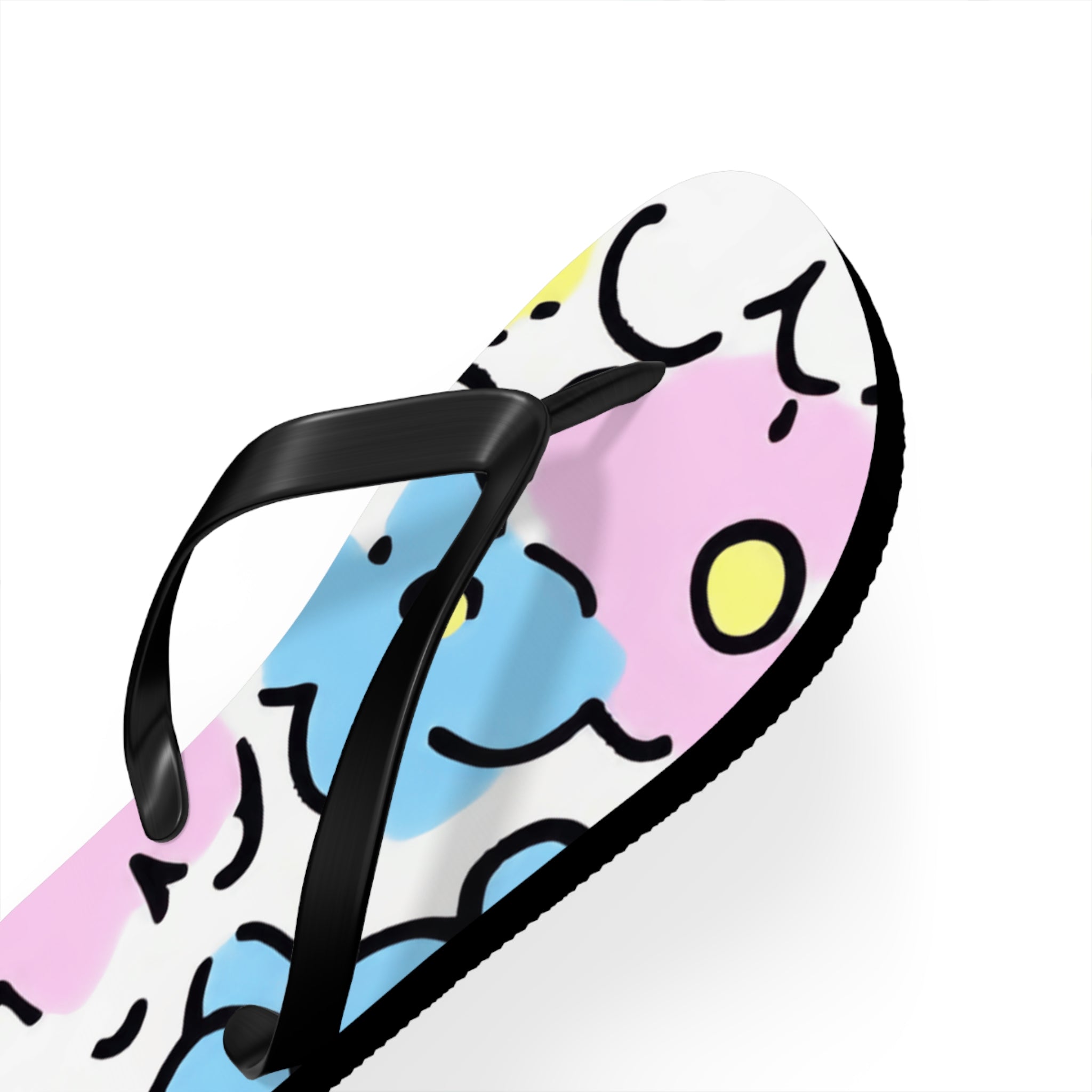 Pastel Abstract Floral Flip Flops, Artsulli - Art is Long, Life is Short, Shoes, , , , , , , 
