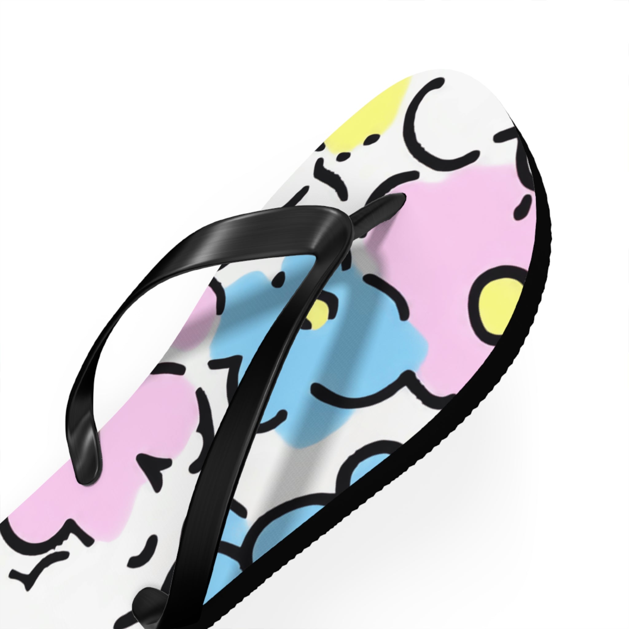 Pastel Abstract Floral Flip Flops, Artsulli - Art is Long, Life is Short, Shoes, , , , , , , 