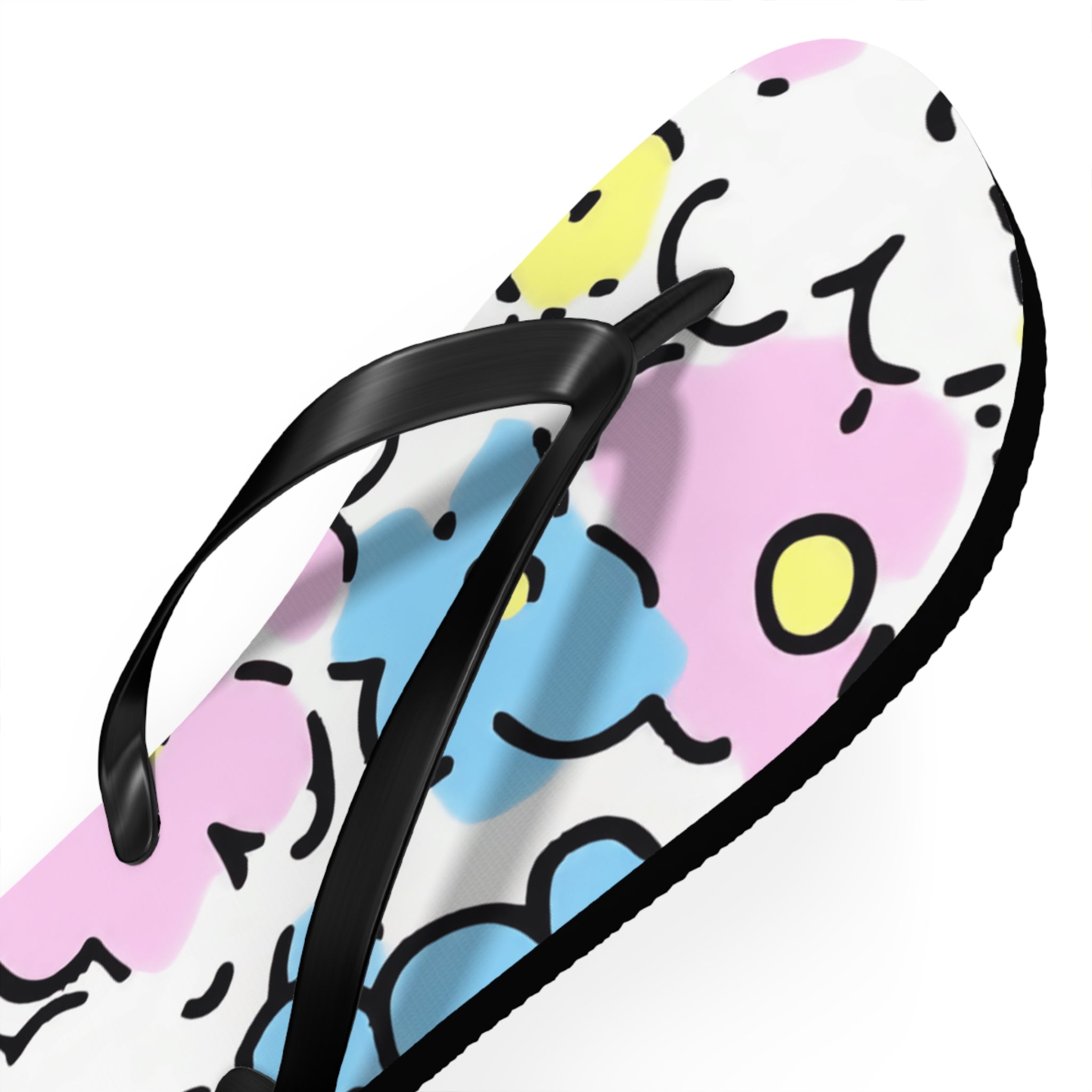 Pastel Abstract Floral Flip Flops, Artsulli - Art is Long, Life is Short, Shoes, , , , , , , 