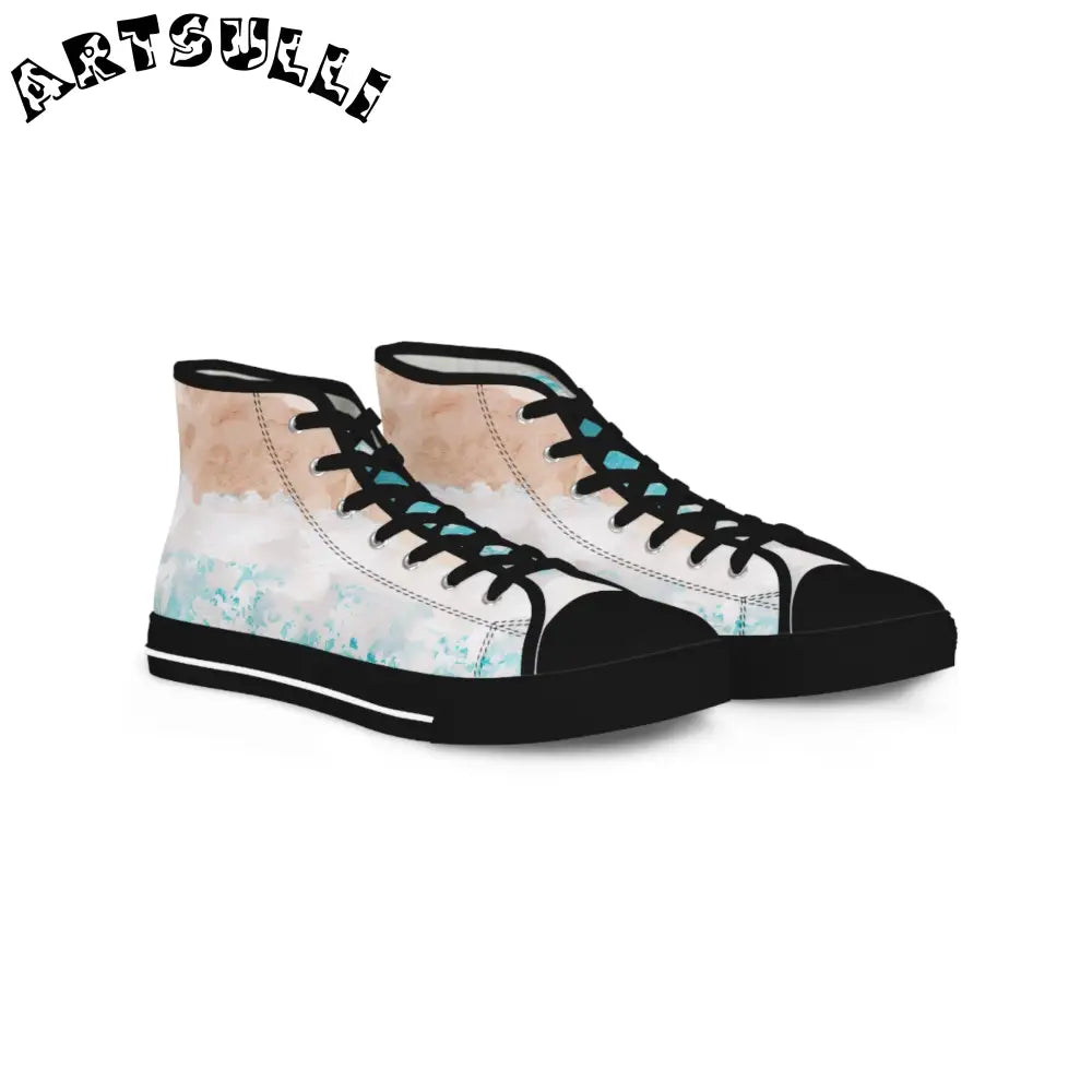 Pastel Abstract High Tops with Deodorant Memory Foam, Artsulli - Art is Long, Life is Short, Shoes, Size, US 5, Color, Black sole, , , 95248231321519854208
