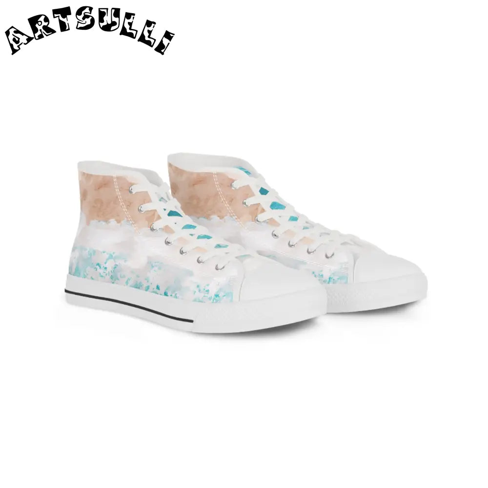 Pastel Abstract High Tops with Deodorant Memory Foam, Artsulli - Art is Long, Life is Short, Shoes, Size, US 5, Color, White sole, , , 17254116038044574795