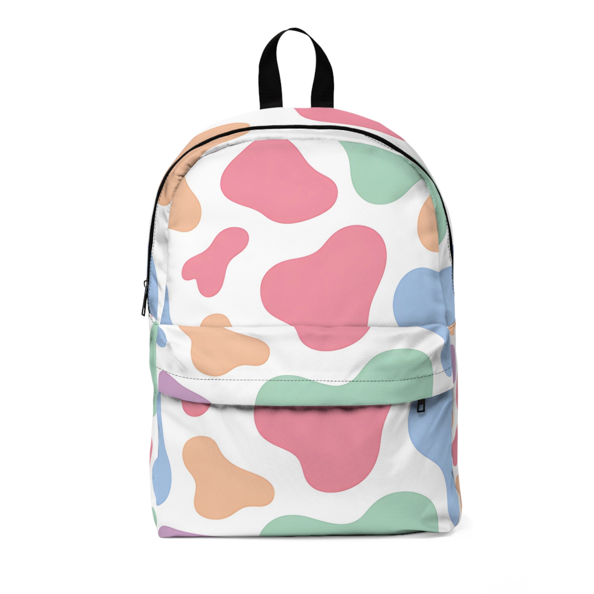 Pastel Cow Print Backpack, Artsulli - Art is Long, Life is Short, Bags, Size, One size, , , , , 75627289072571106243
