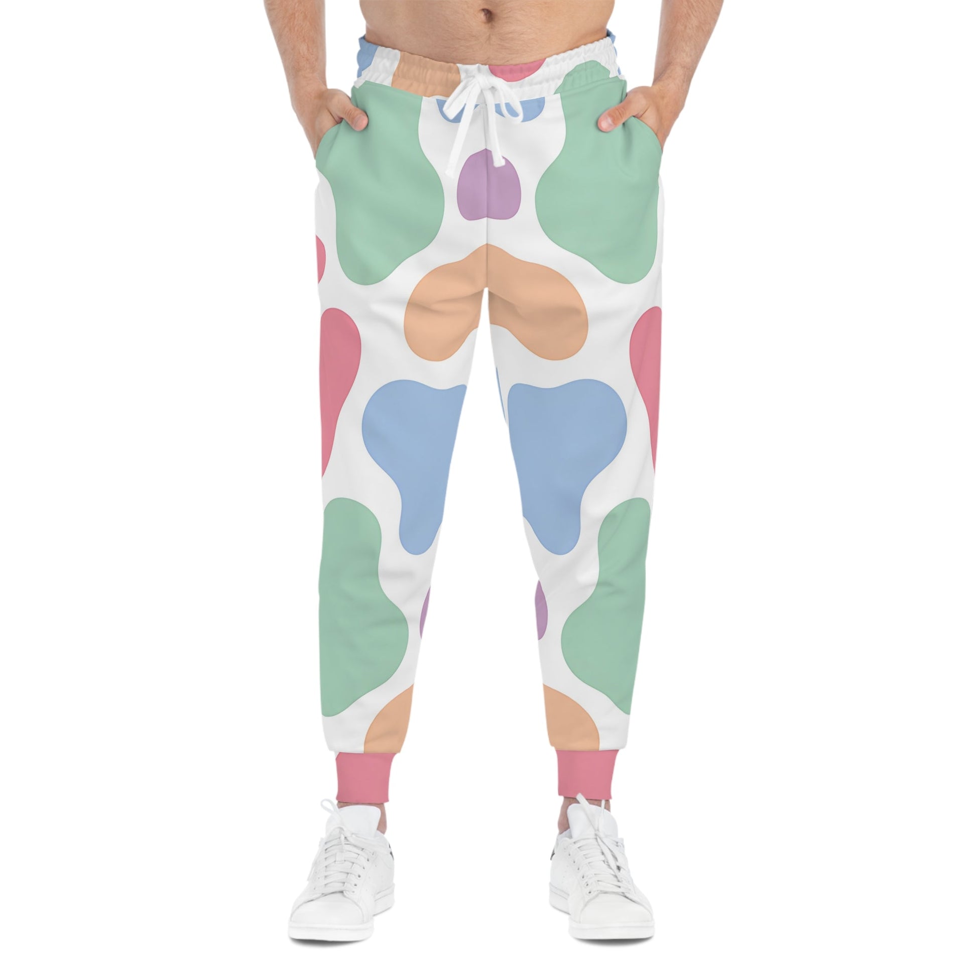 Pastel Cow Print Joggers, Artsulli - Art is Long, Life is Short, All Over Prints, , , , , , , 