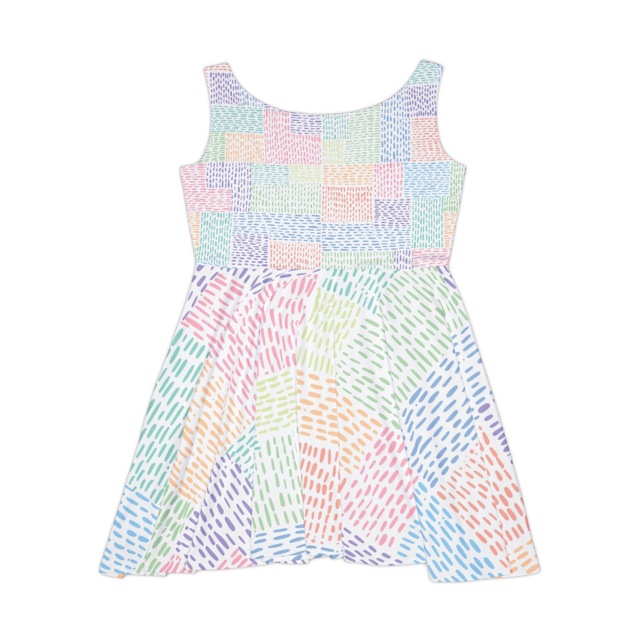Pastel Dash Sleeveless Skater Dress, Artsulli - Art is Long, Life is Short, All Over Prints, , , , , , , 