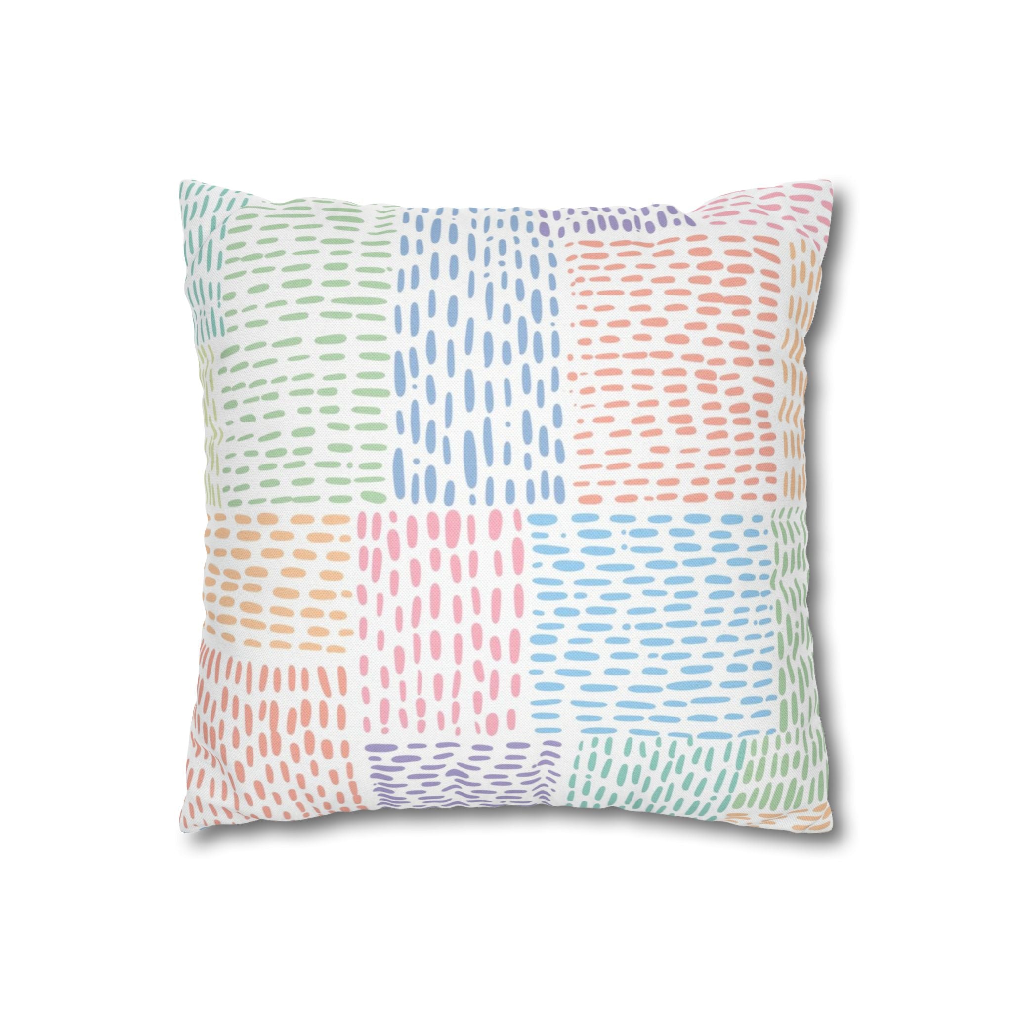 Pastel Dashed Patchwork Throw Pillow, Artsulli - Art is Long, Life is Short, Home Decor, , , , , , , 