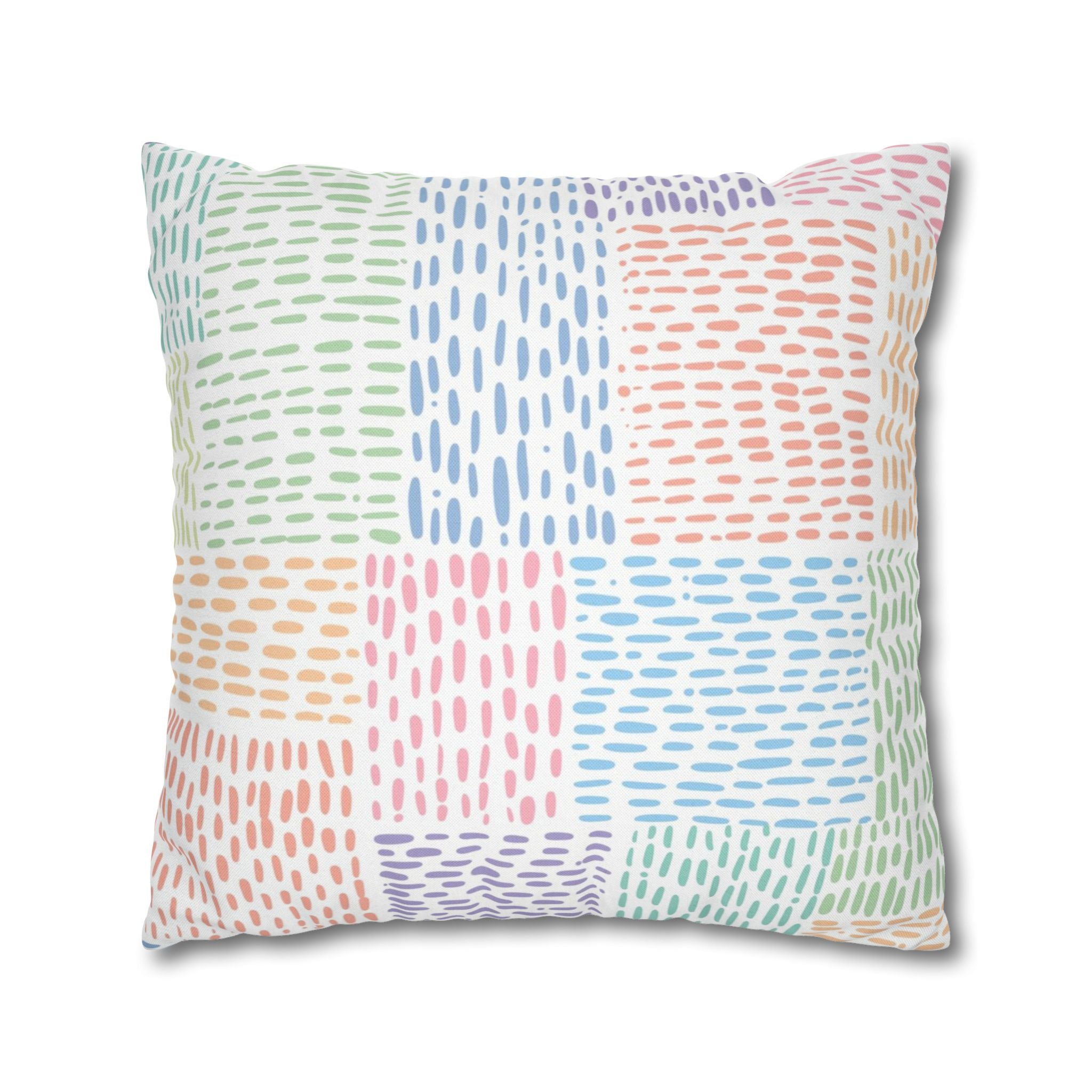 Pastel Dashed Patchwork Throw Pillow, Artsulli - Art is Long, Life is Short, Home Decor, , , , , , , 