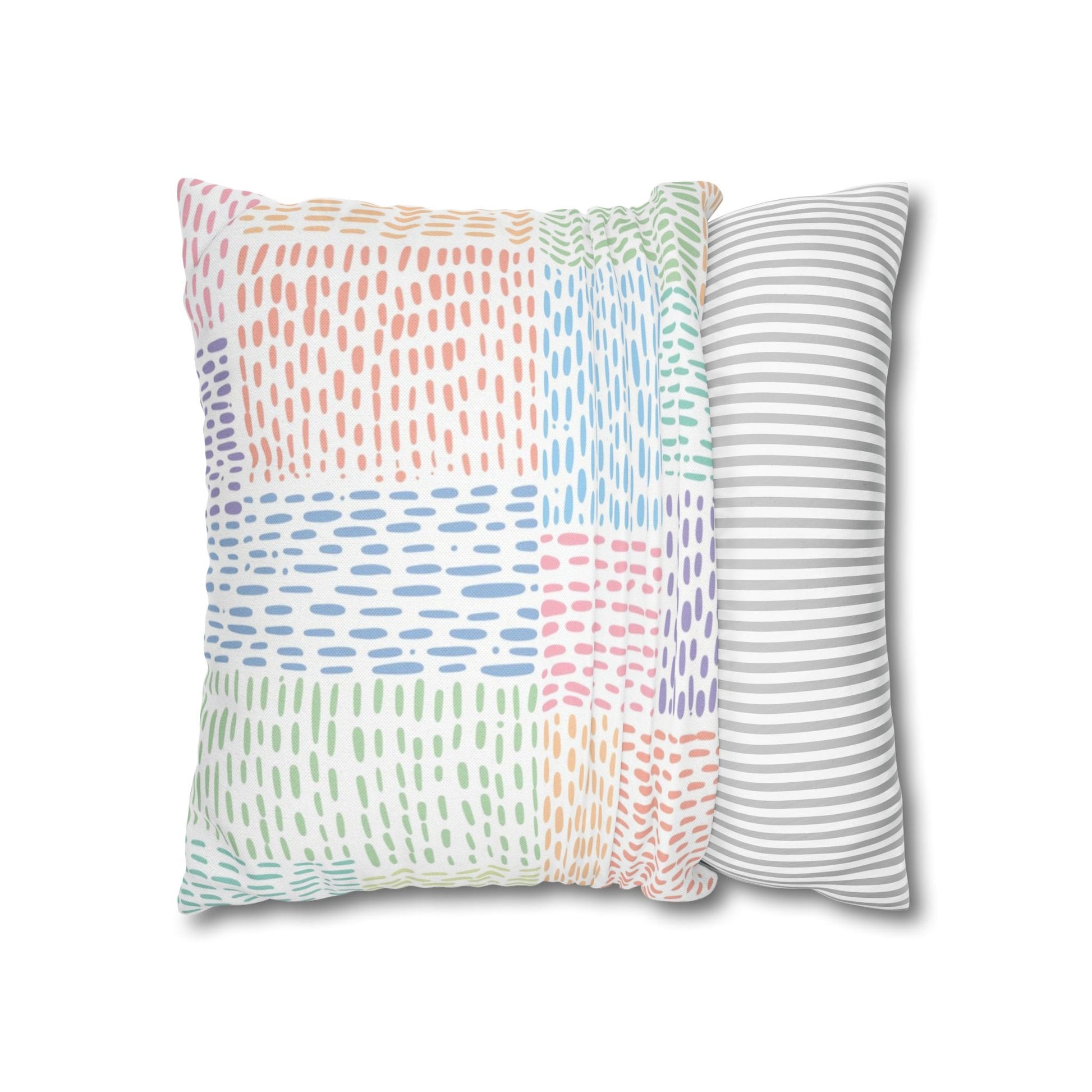 Pastel Dashed Patchwork Throw Pillow, Artsulli - Art is Long, Life is Short, Home Decor, , , , , , , 