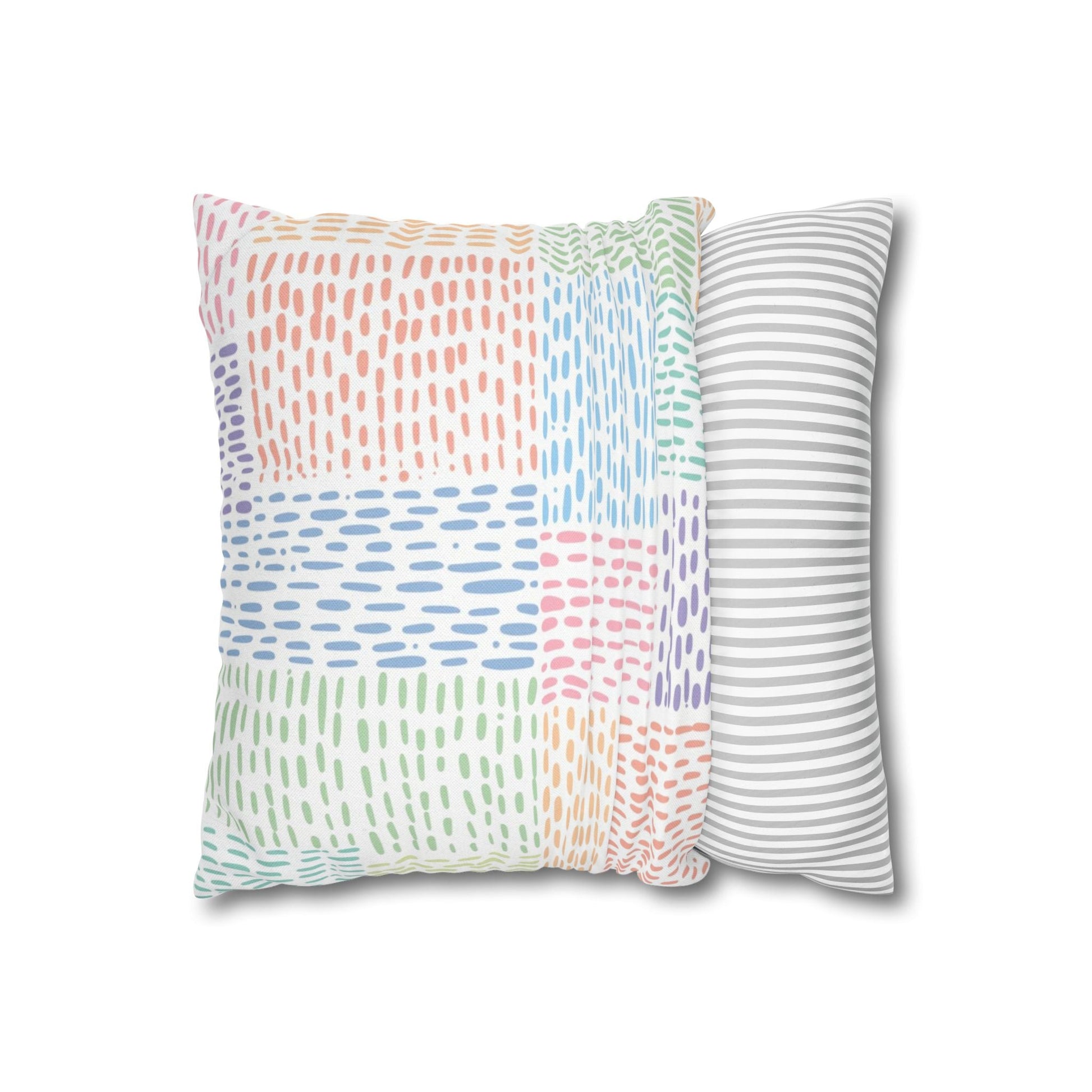 Pastel Dashed Patchwork Throw Pillow, Artsulli - Art is Long, Life is Short, Home Decor, , , , , , , 