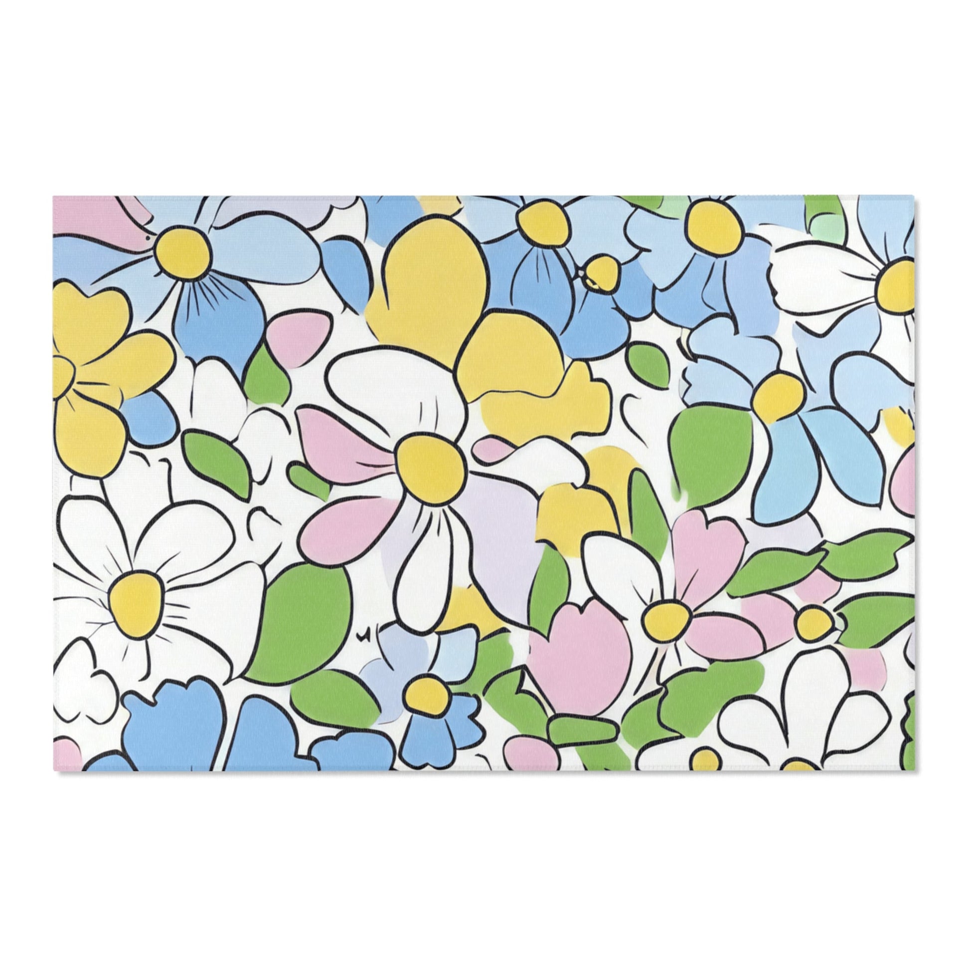 Pastel Floral Area Rug, Artsulli - Art is Long, Life is Short, Home Decor, Size, 72" × 48", , , , , 35467908788692149189