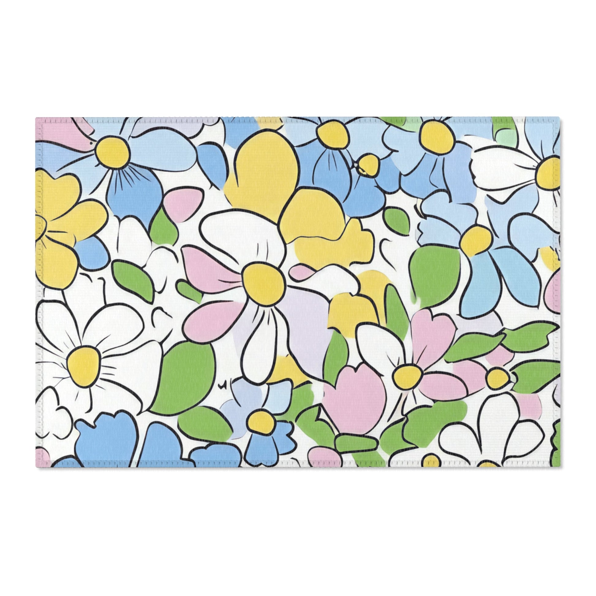 Pastel Floral Area Rug, Artsulli - Art is Long, Life is Short, Home Decor, Size, 36" × 24", , , , , 21818074303454095156