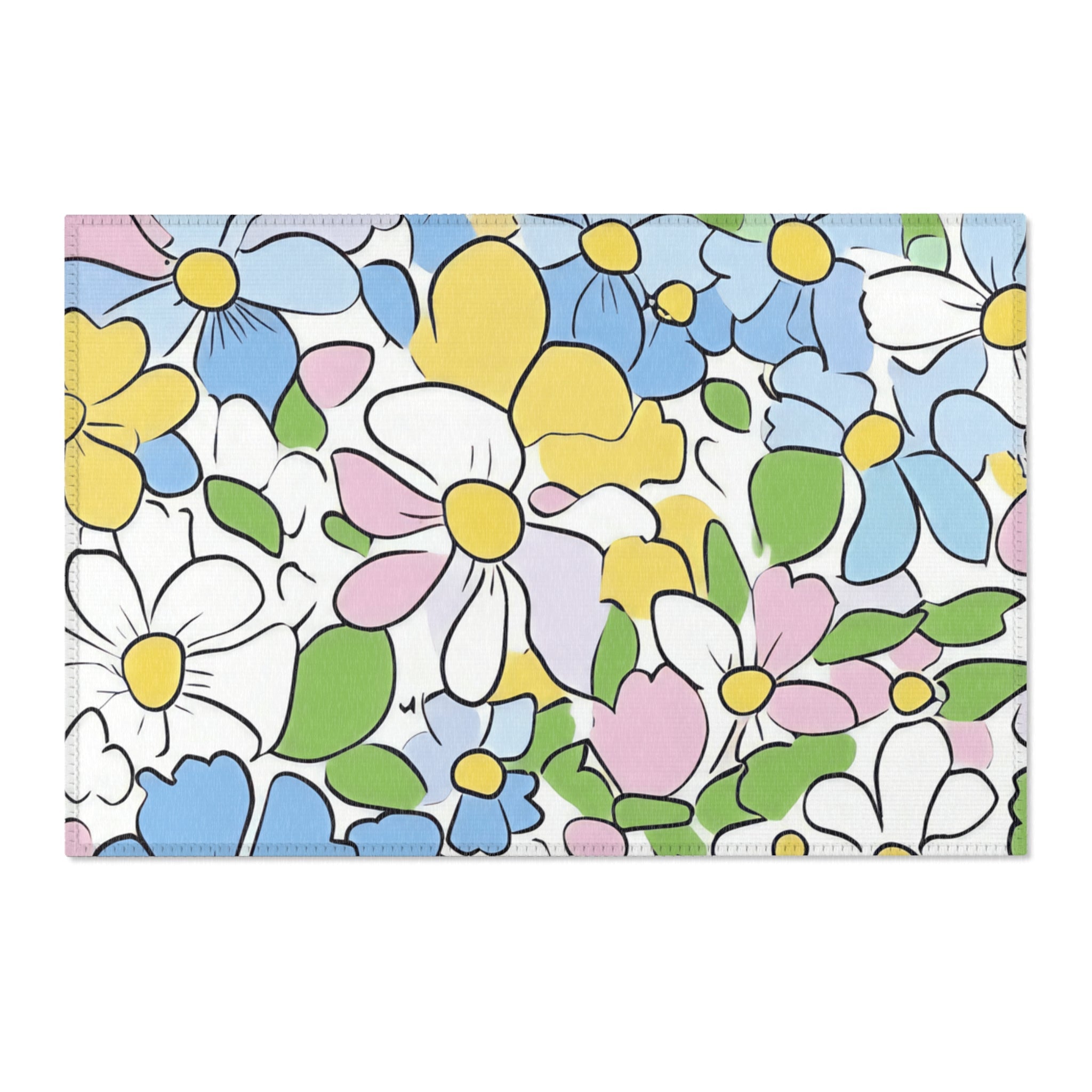 Pastel Floral Area Rug, Artsulli - Art is Long, Life is Short, Home Decor, Size, 36" × 24", , , , , 21818074303454095156
