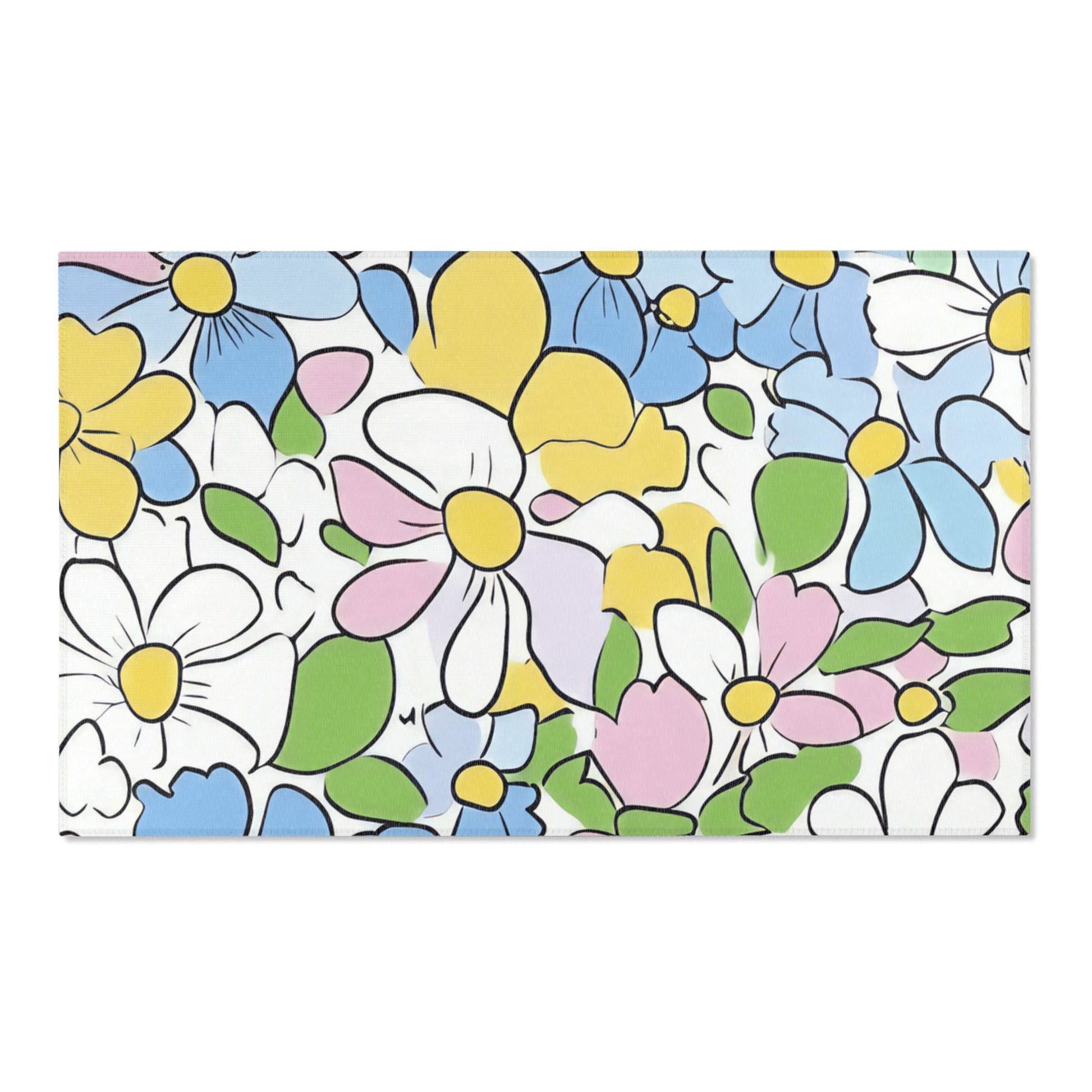 Pastel Floral Area Rug, Artsulli - Art is Long, Life is Short, Home Decor, Size, 60" × 36", , , , , 25952148403428454859