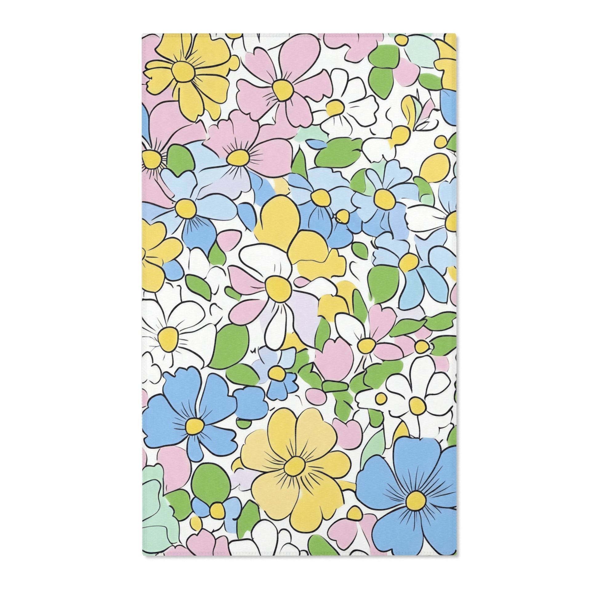 Pastel Floral Area Rug, Artsulli - Art is Long, Life is Short, Home Decor, Size, 36" × 60", , , , , 29844926464066298570