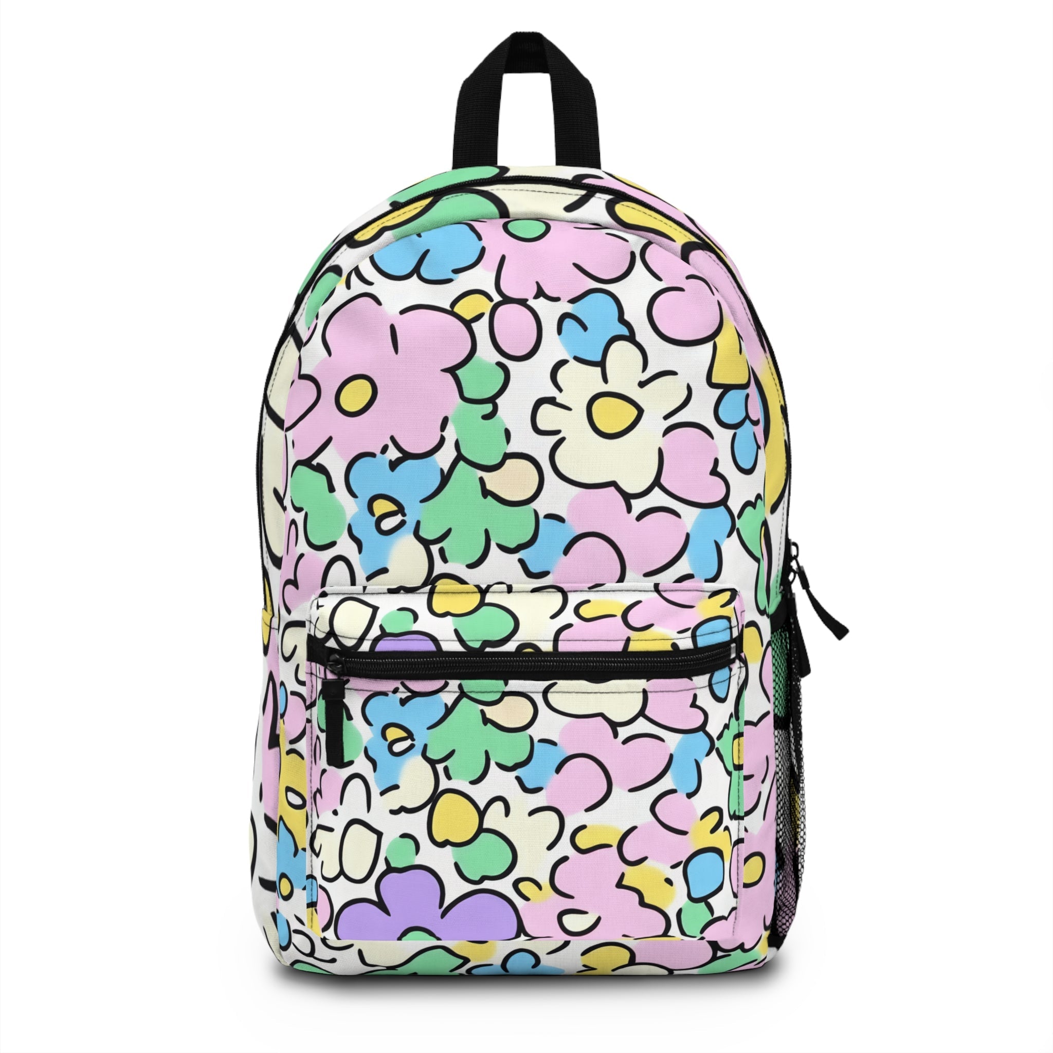 Pastel Floral Backpack, Artsulli - Art is Long, Life is Short, Bags, Size, One size, , , , , 26135714060042735340
