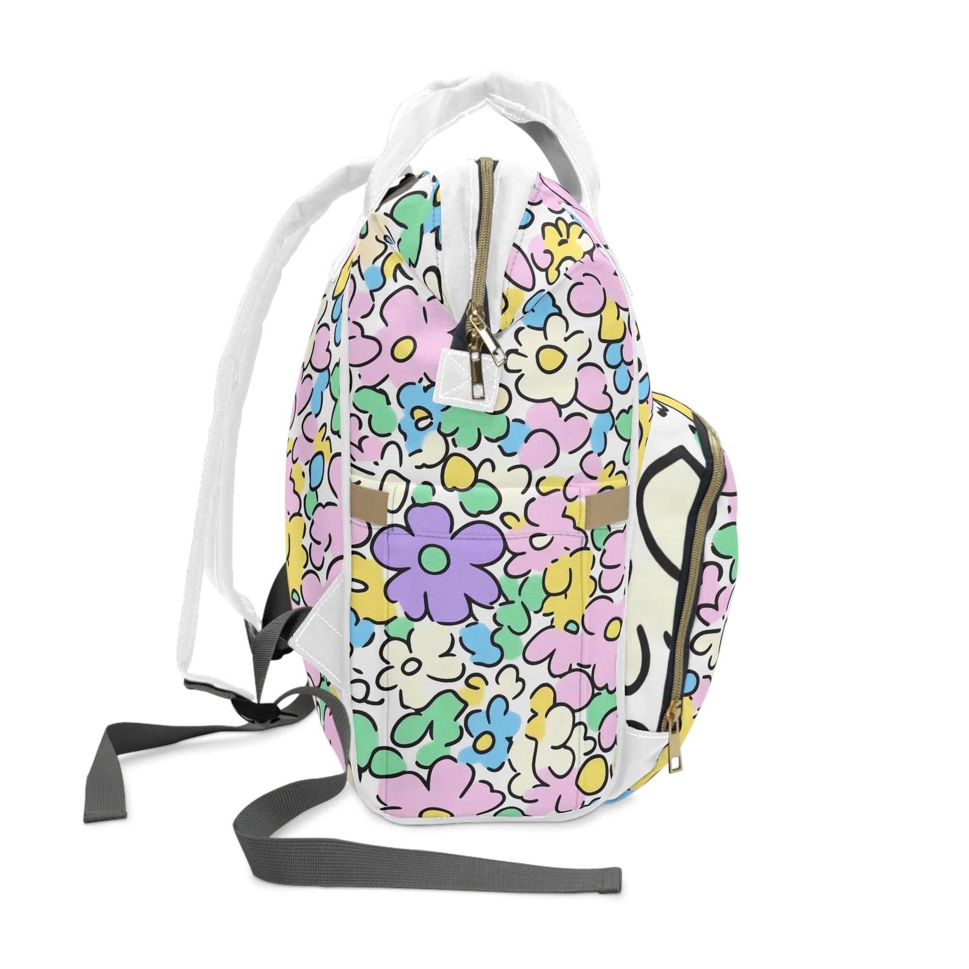 Pastel Floral Diaper Backpack, Artsulli - Art is Long, Life is Short, Bags, , , , , , , 