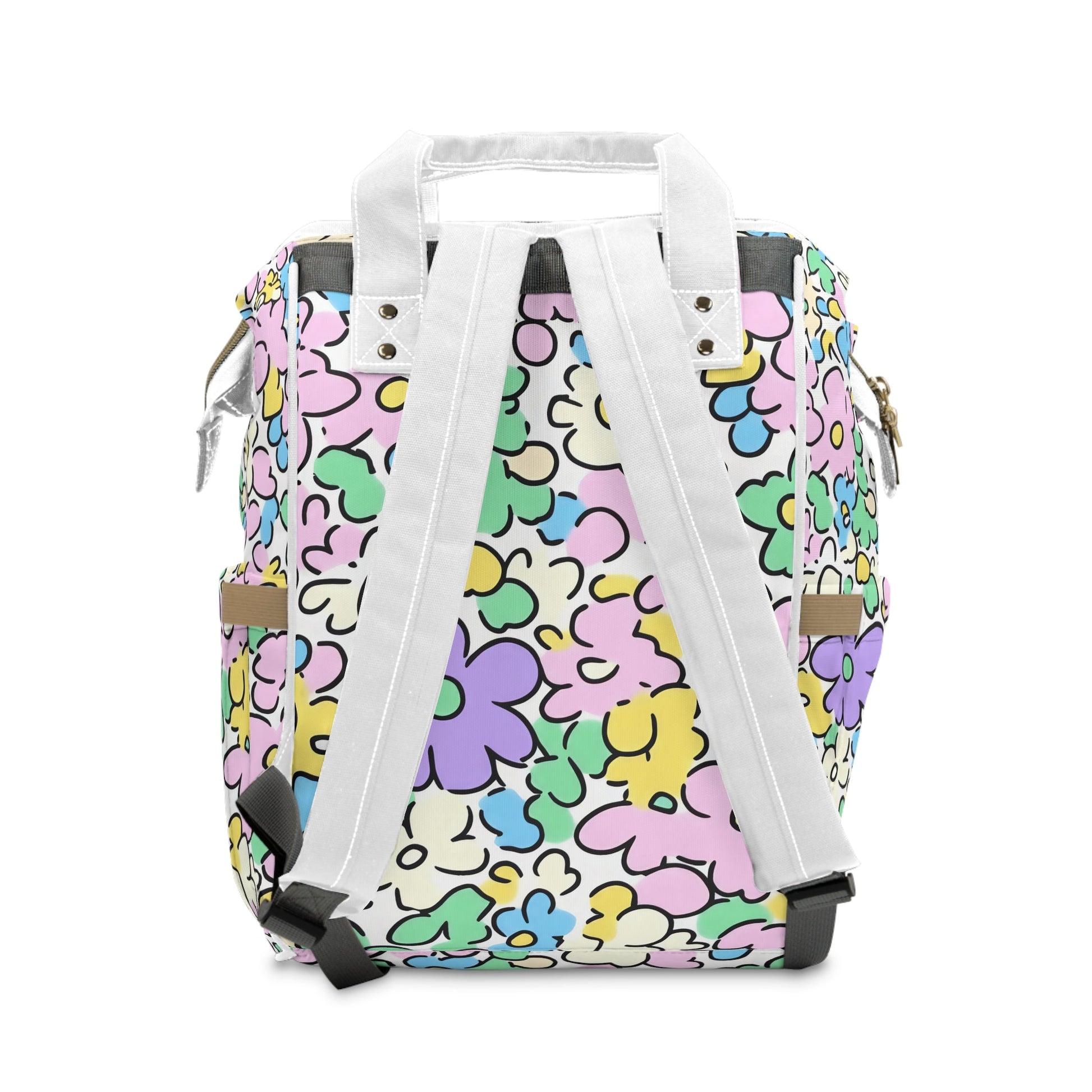 Pastel Floral Diaper Backpack, Artsulli - Art is Long, Life is Short, Bags, , , , , , , 