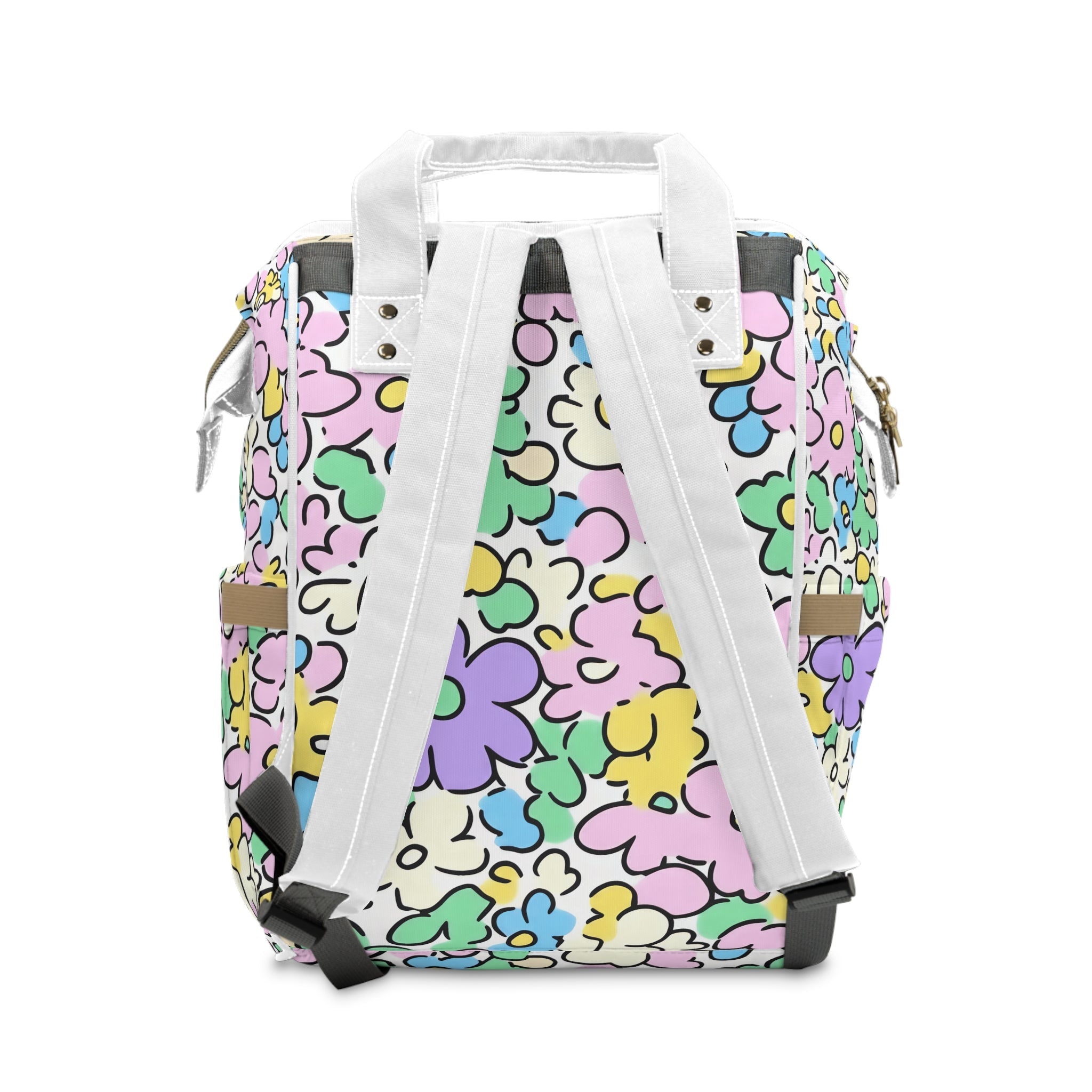 Pastel Floral Diaper Backpack, Artsulli - Art is Long, Life is Short, Bags, , , , , , , 