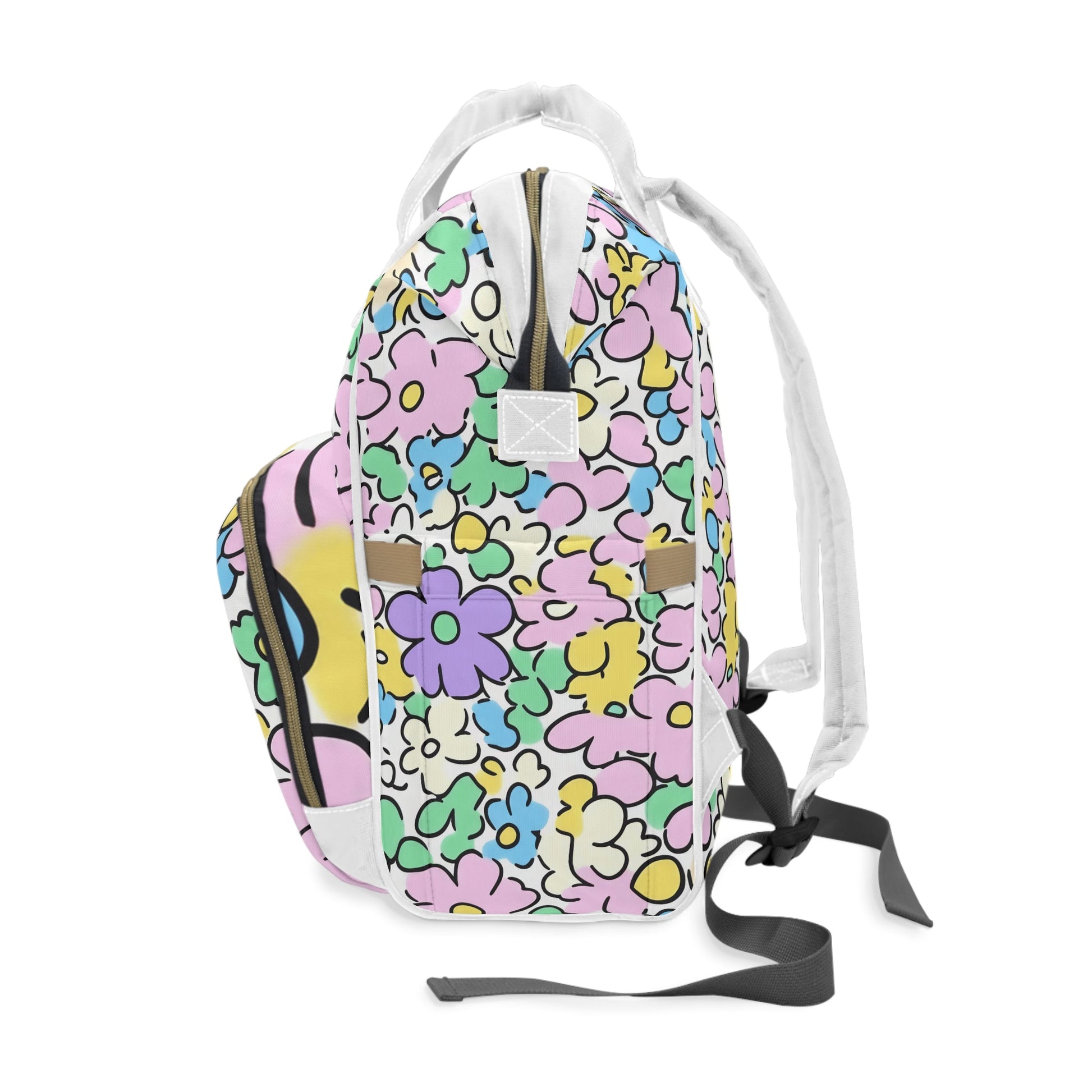 Pastel Floral Diaper Backpack, Artsulli - Art is Long, Life is Short, Bags, , , , , , , 