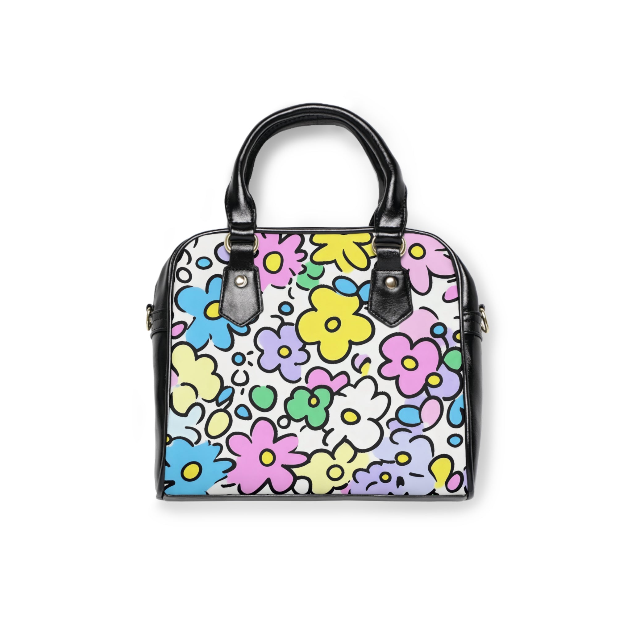 Pastel Floral Dome Shoulder Bag, Artsulli - Art is Long, Life is Short, Bags, , , , , , , 