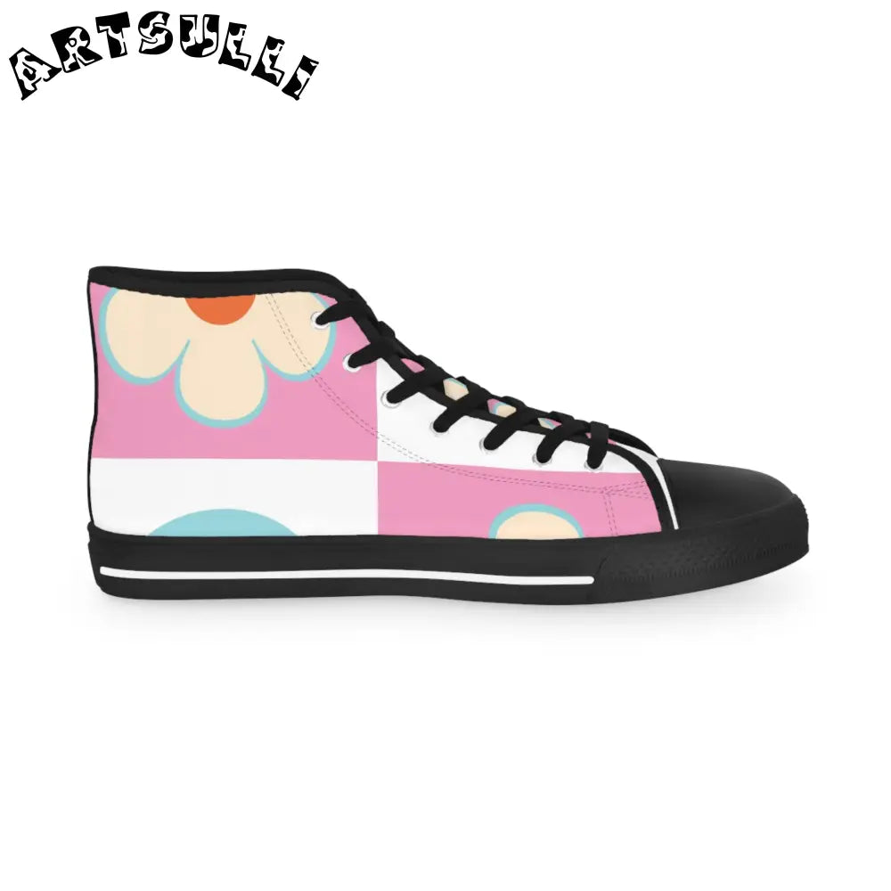 Pastel Floral High Tops with Hi Poly Deodorant Memory Foam, Artsulli - Art is Long, Life is Short, Shoes, , , , , , , 