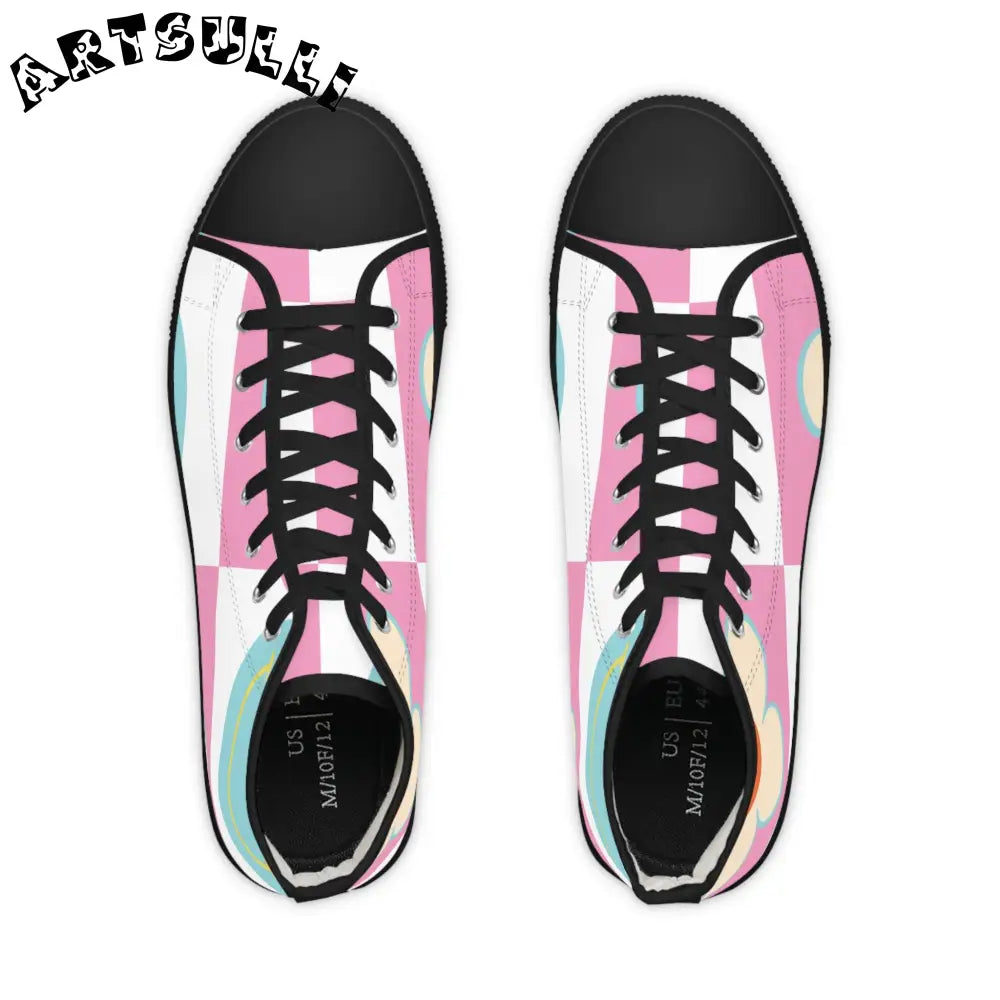 Pastel Floral High Tops with Hi Poly Deodorant Memory Foam, Artsulli - Art is Long, Life is Short, Shoes, , , , , , , 