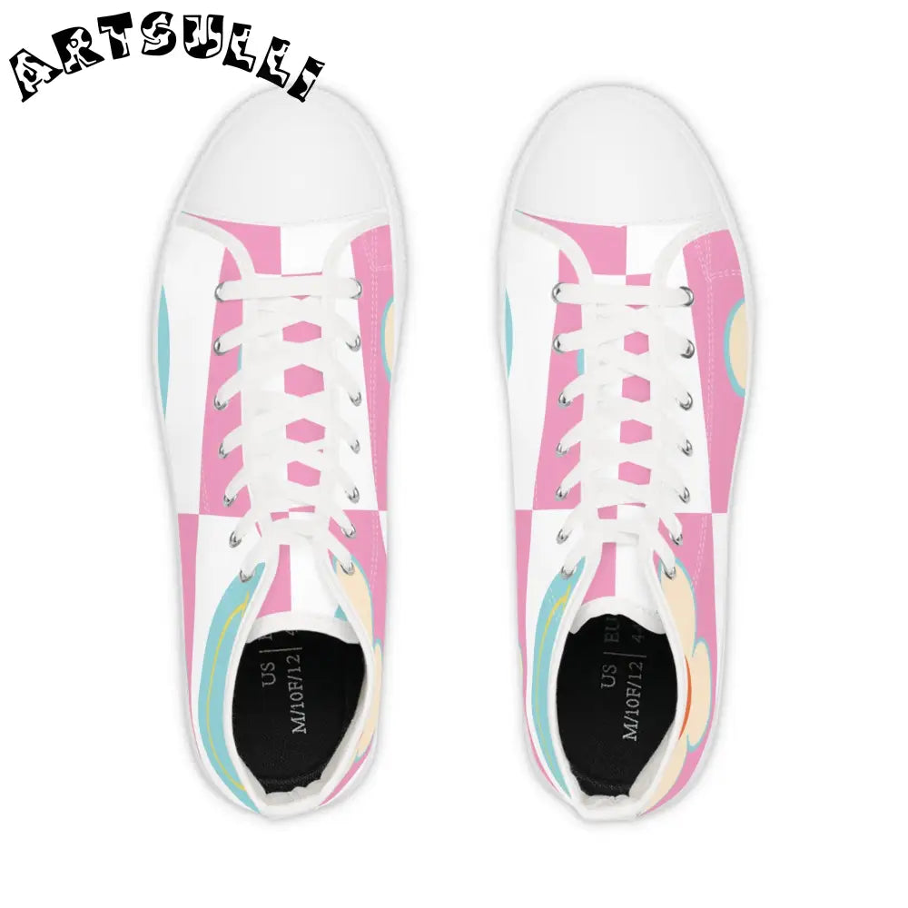 Pastel Floral High Tops with Hi Poly Deodorant Memory Foam, Artsulli - Art is Long, Life is Short, Shoes, , , , , , , 