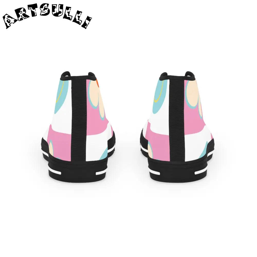 Pastel Floral High Tops with Hi Poly Deodorant Memory Foam, Artsulli - Art is Long, Life is Short, Shoes, , , , , , , 