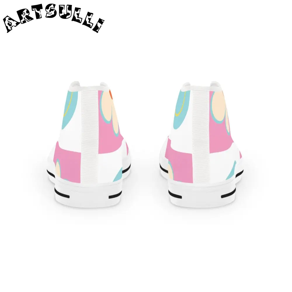 Pastel Floral High Tops with Hi Poly Deodorant Memory Foam, Artsulli - Art is Long, Life is Short, Shoes, , , , , , , 