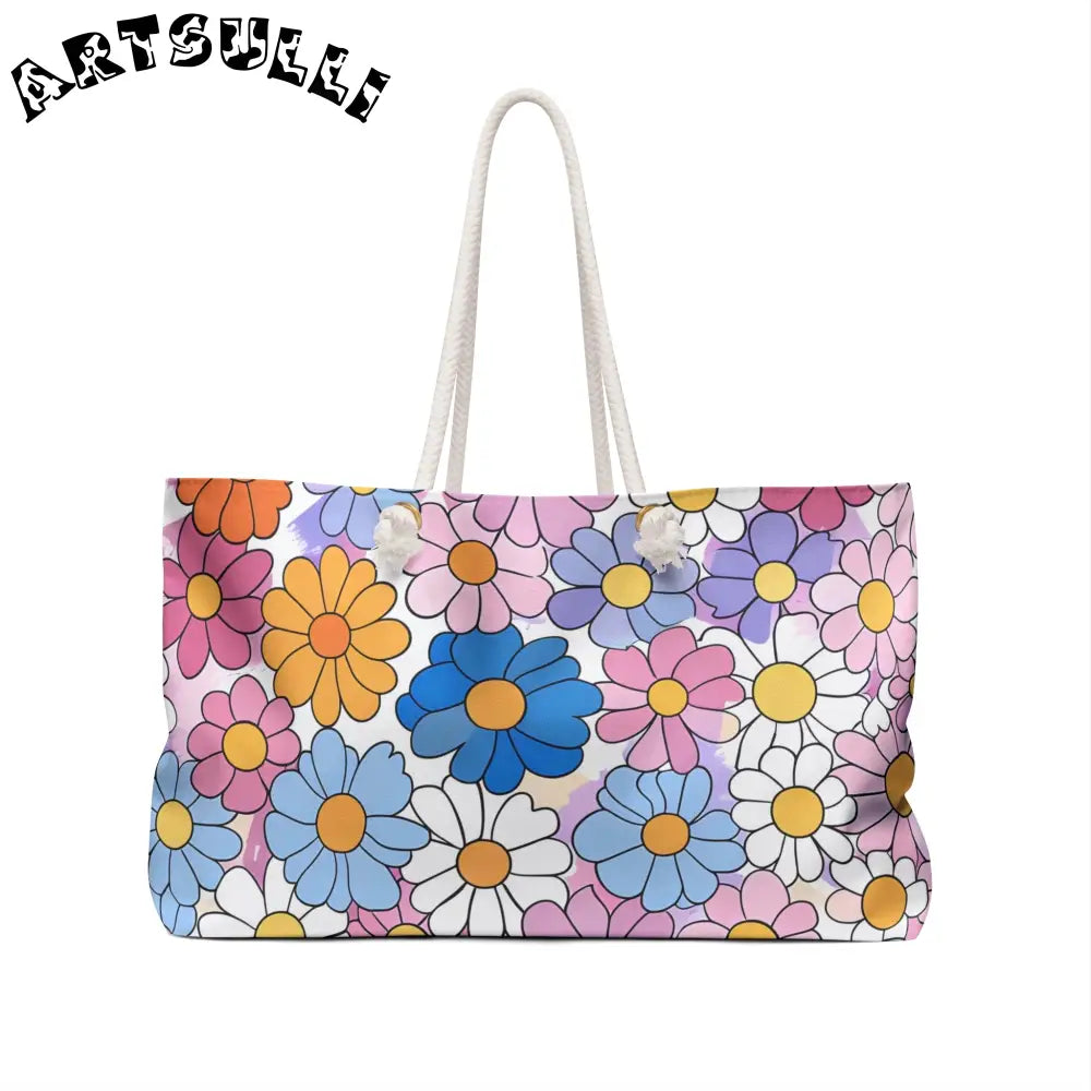 Pastel Floral Oversized Weekender Tote, Artsulli - Art is Long, Life is Short, Bags, , , , , , , 