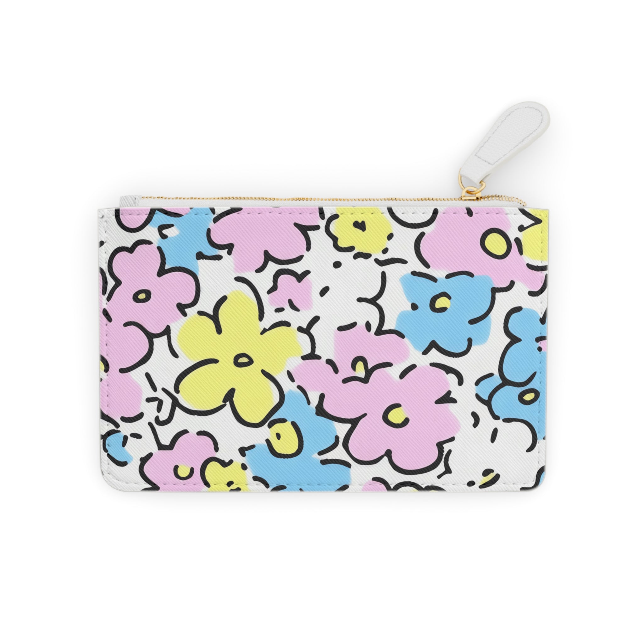 Pastel Floral Personalized Clutch Bag, Artsulli - Art is Long, Life is Short, Bags, Size, 6.3” x 4”, Color, White, , , 29361355368565369862