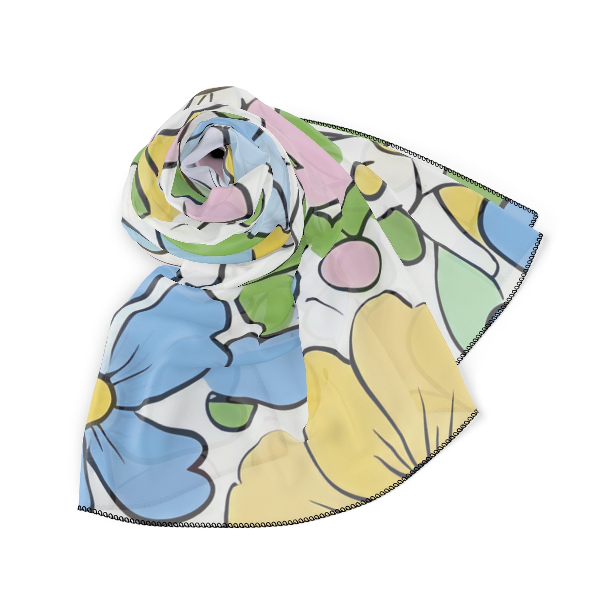 Pastel Floral Sheer Scarf, Artsulli - Art is Long, Life is Short, Accessories, , , , , , , 