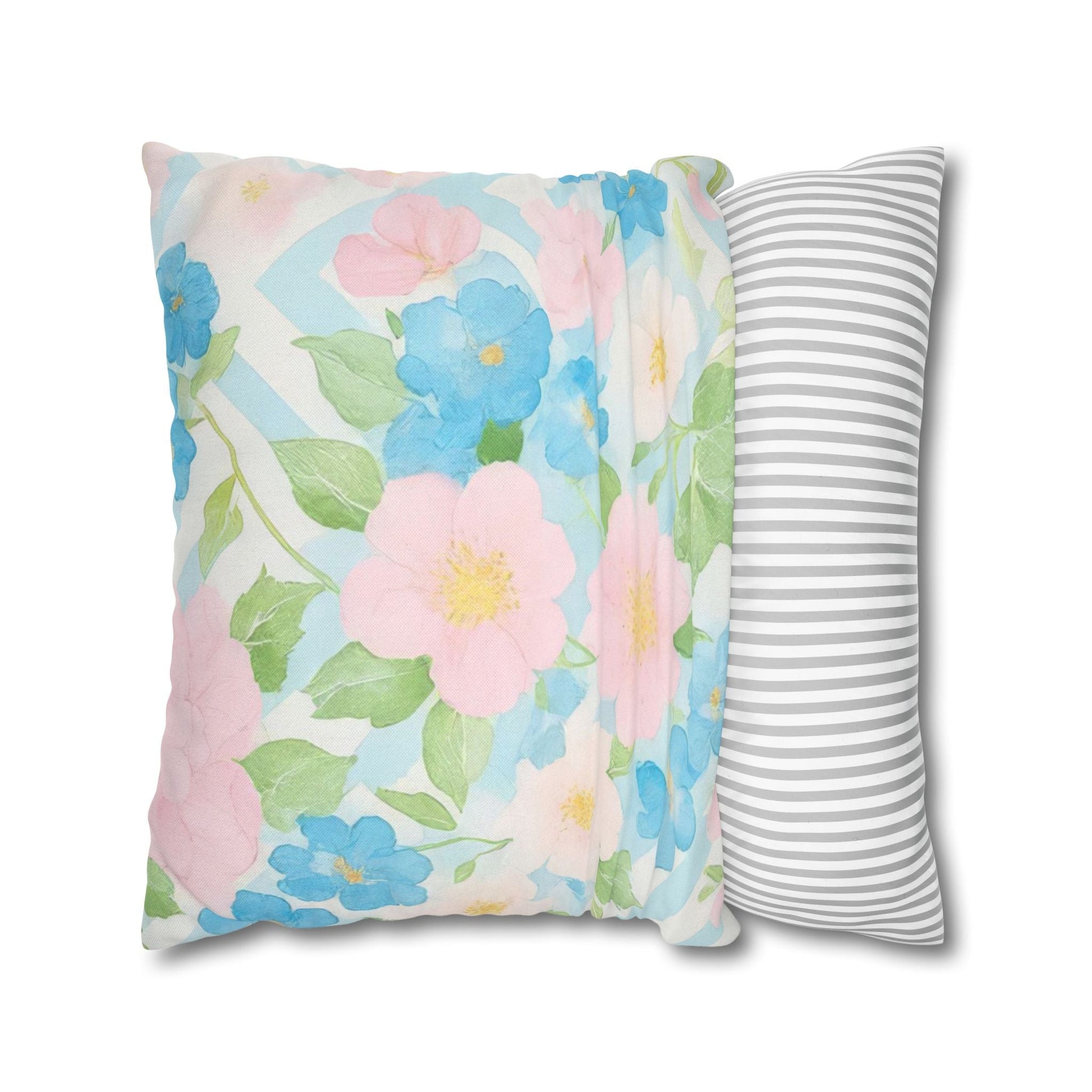 Pastel Floral Square Throw Pillow, Artsulli - Art is Long, Life is Short, Home Decor, , , , , , , 