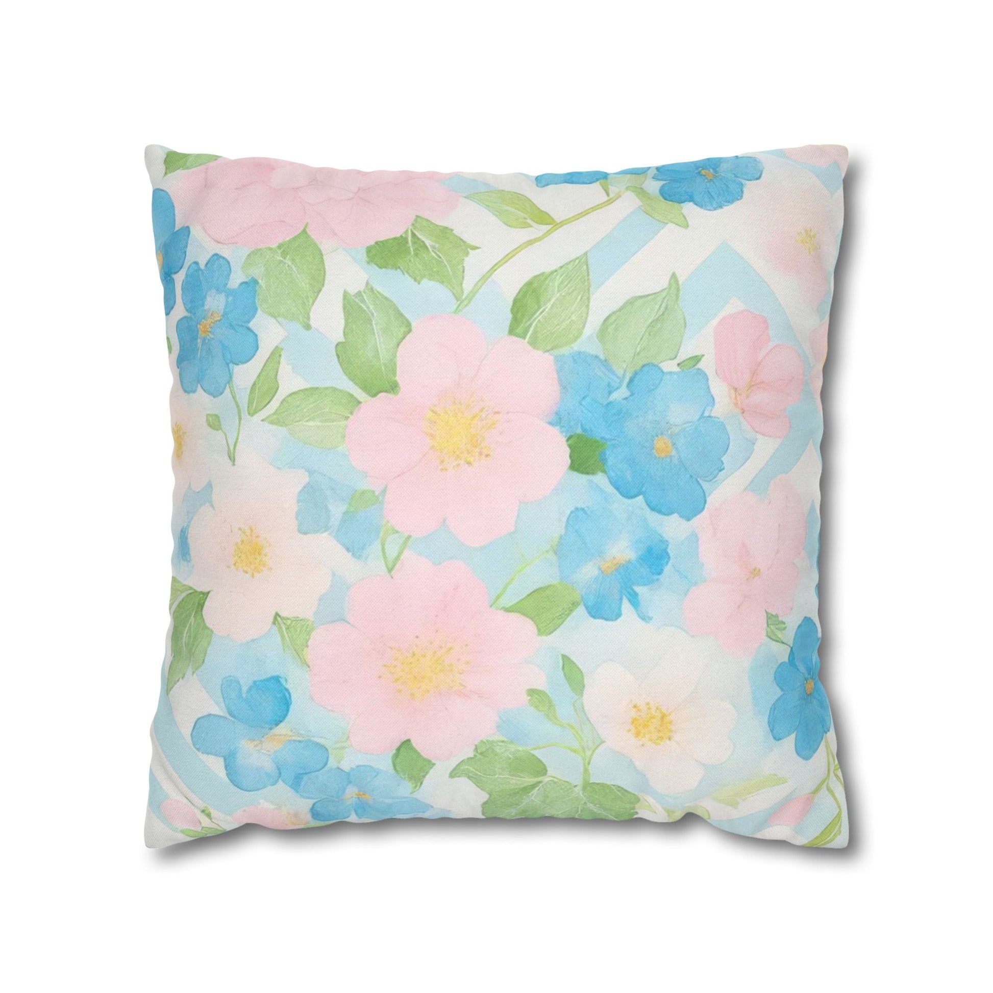 Pastel Floral Square Throw Pillow, Artsulli - Art is Long, Life is Short, Home Decor, Size, 18" × 18", , , , , 30035883221721298287