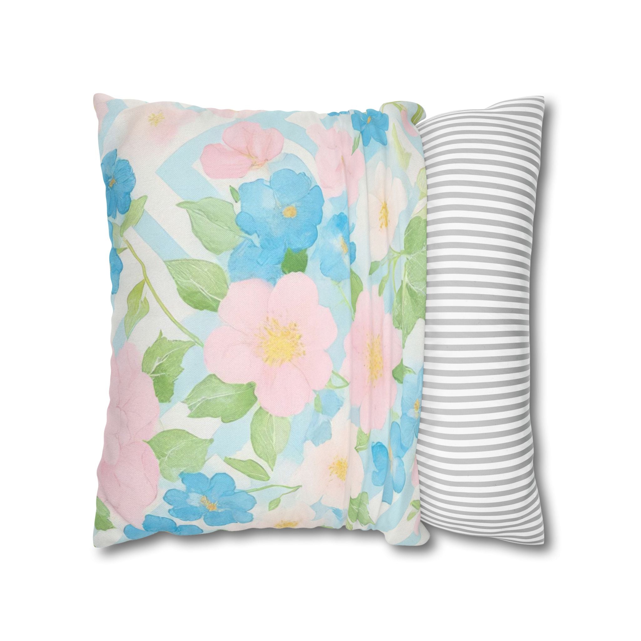Pastel Floral Square Throw Pillow, Artsulli - Art is Long, Life is Short, Home Decor, , , , , , , 