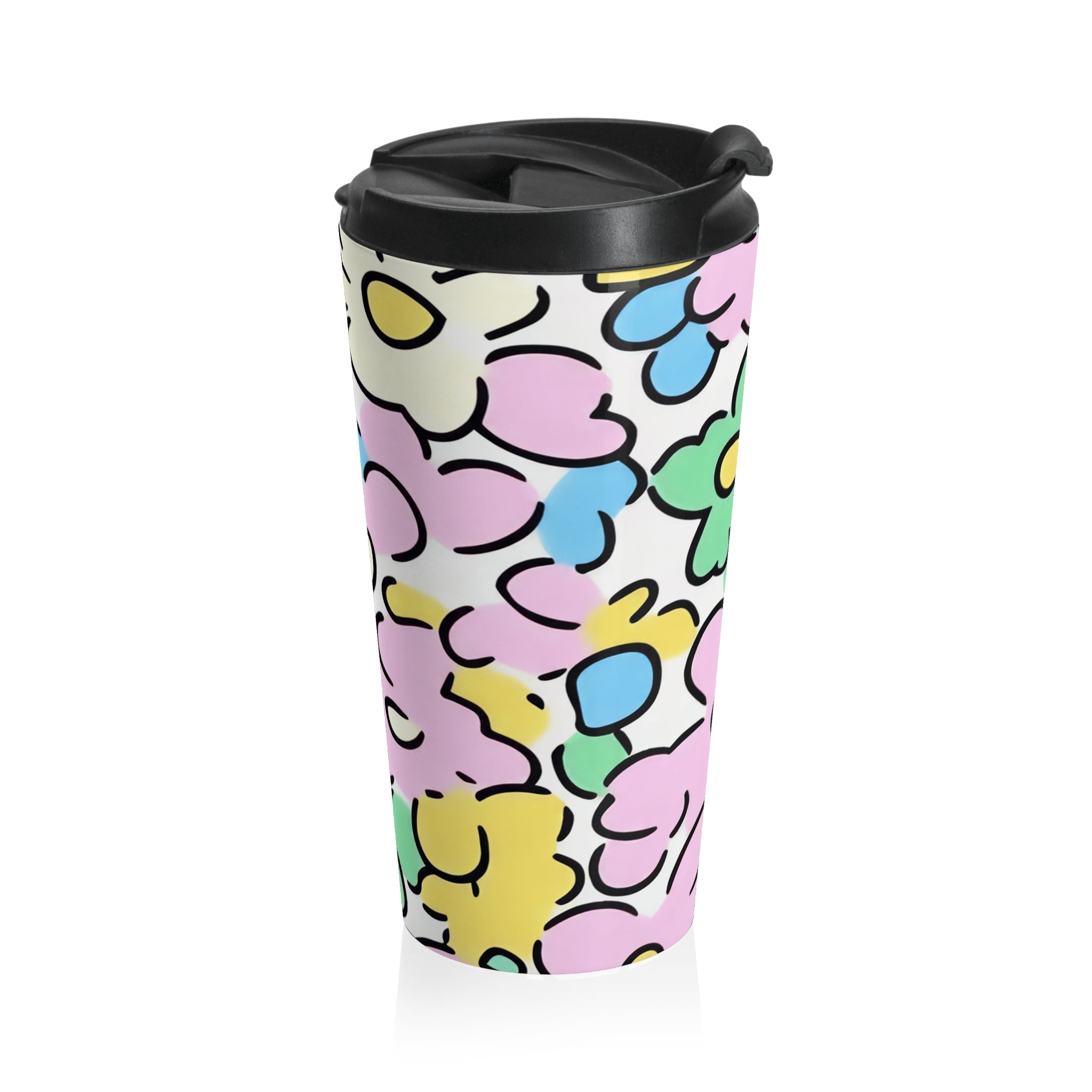 Pastel Floral Stainless Steel Travel Mug, Artsulli - Art is Long, Life is Short, Mug, , , , , , , 