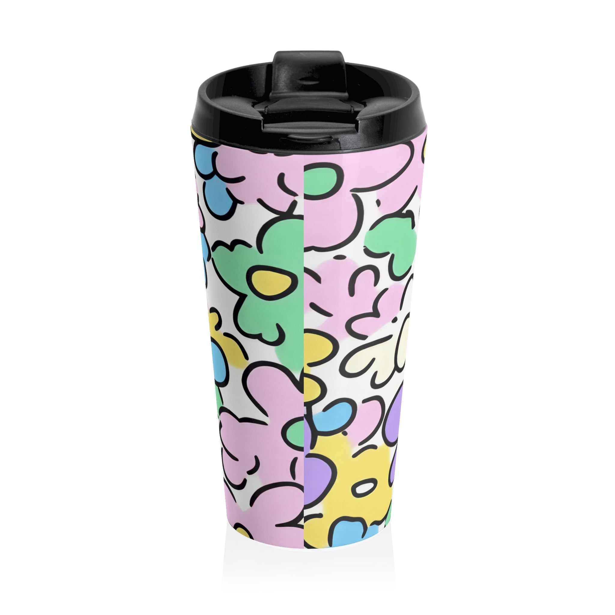 Pastel Floral Stainless Steel Travel Mug, Artsulli - Art is Long, Life is Short, Mug, , , , , , , 