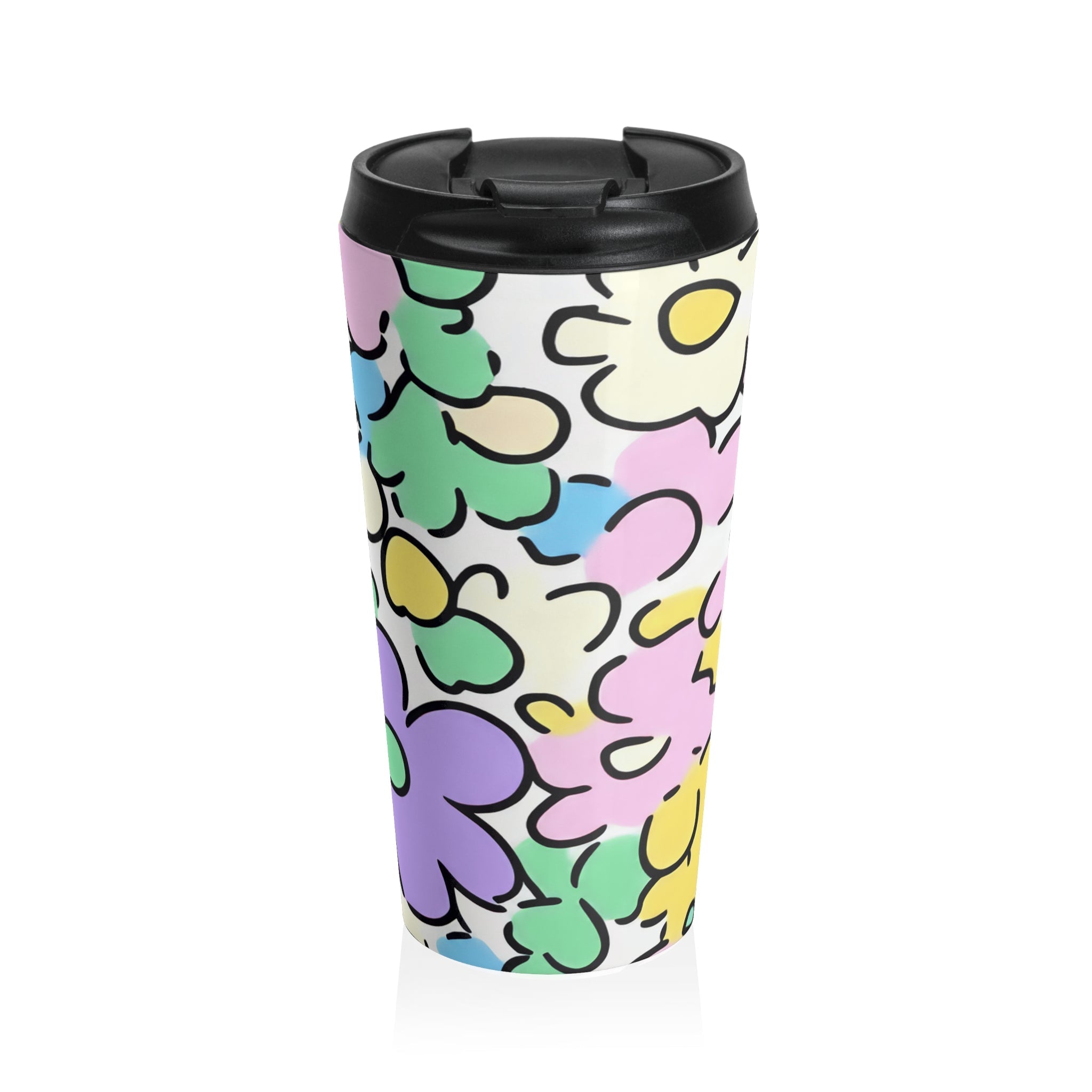 Printify Pastel Floral Stainless Steel Travel Mug 2025